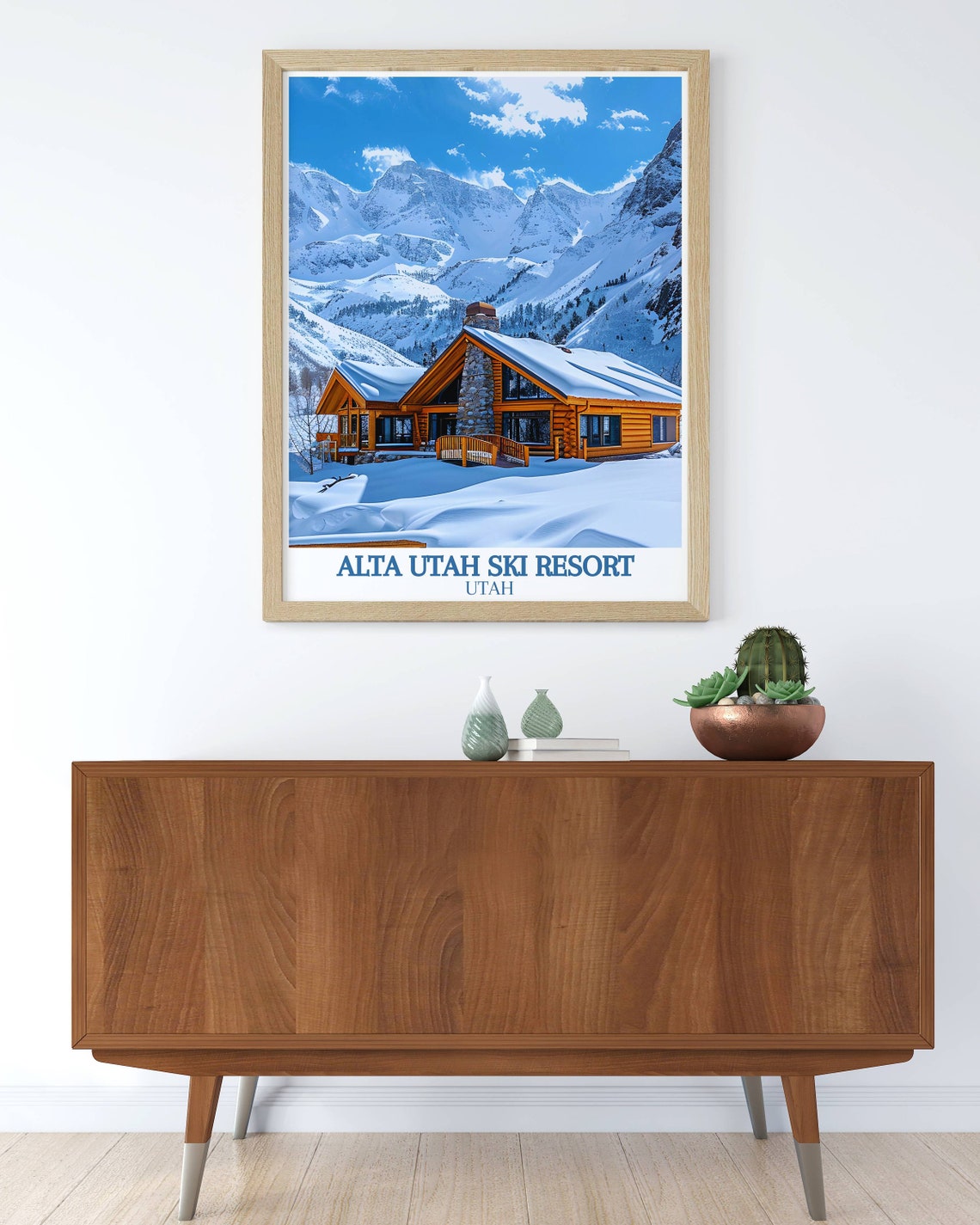 Alta Utah Ski Resort Snowy Cabin Lodge Winter Retreat Poster - Image 3