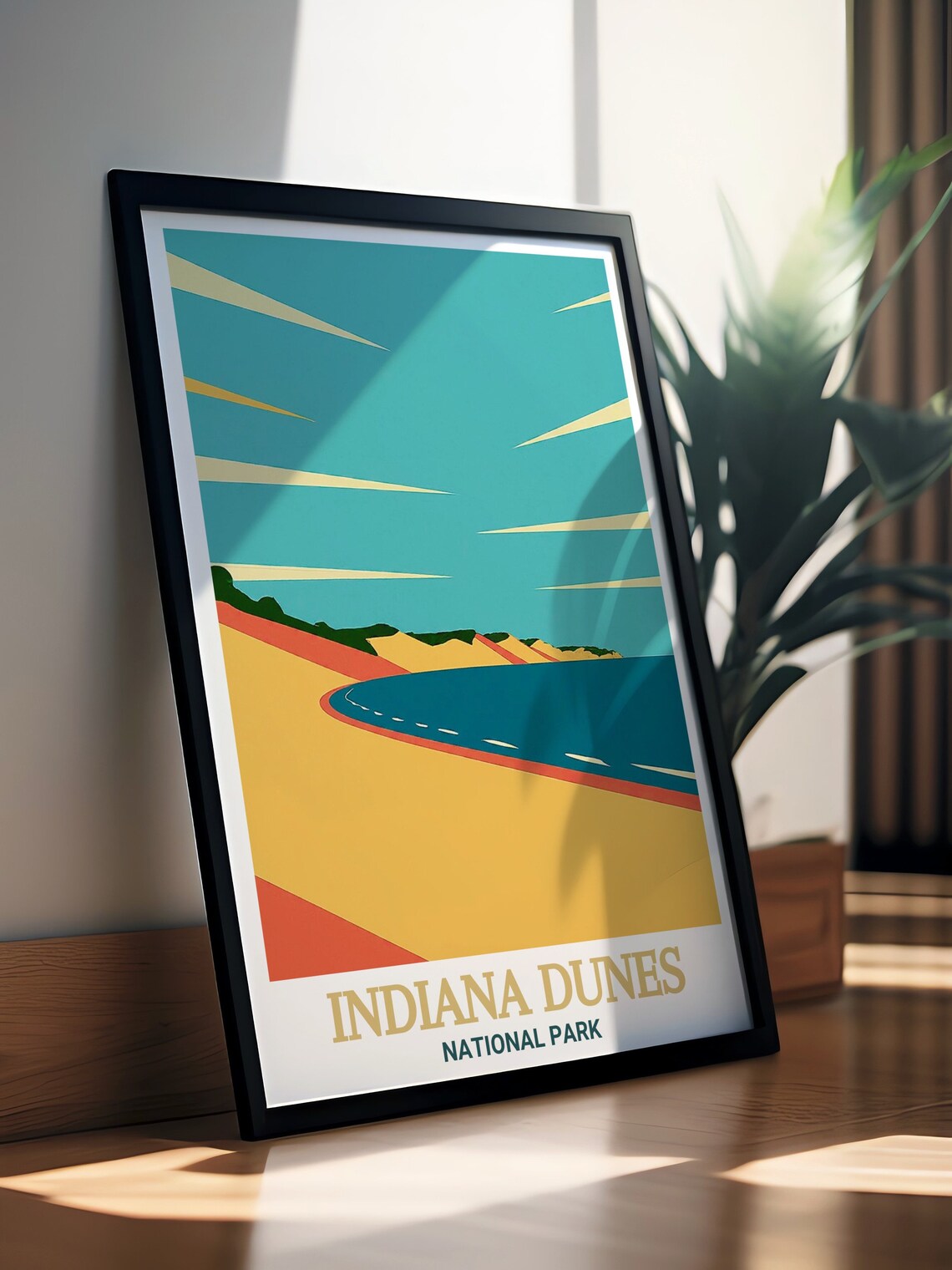 Indiana Dunes National Park West Beach Shoreline Lake Travel Poster - Image 2