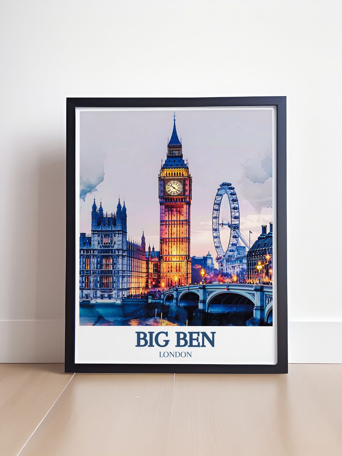 Big Ben London Dusk View With London Eye Westminster Bridge Poster - Image 4