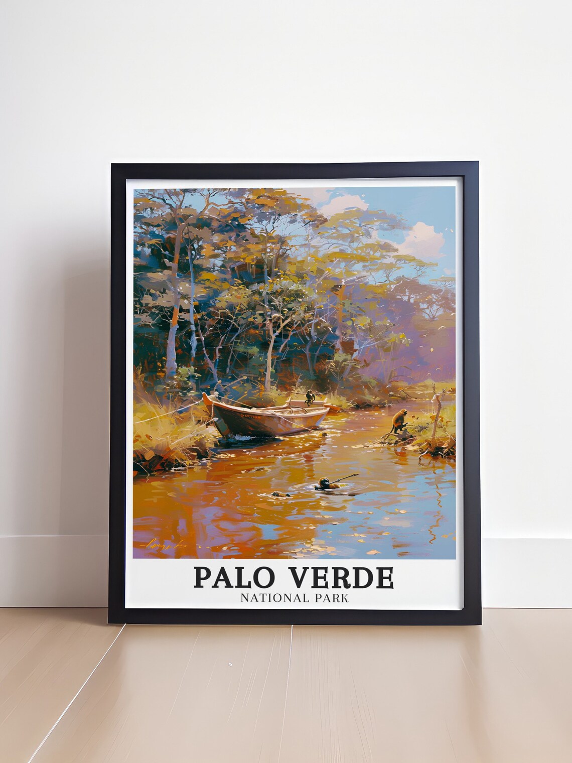 Palo Verde National Park River Boat With Wildlife Scene Poster - Image 4