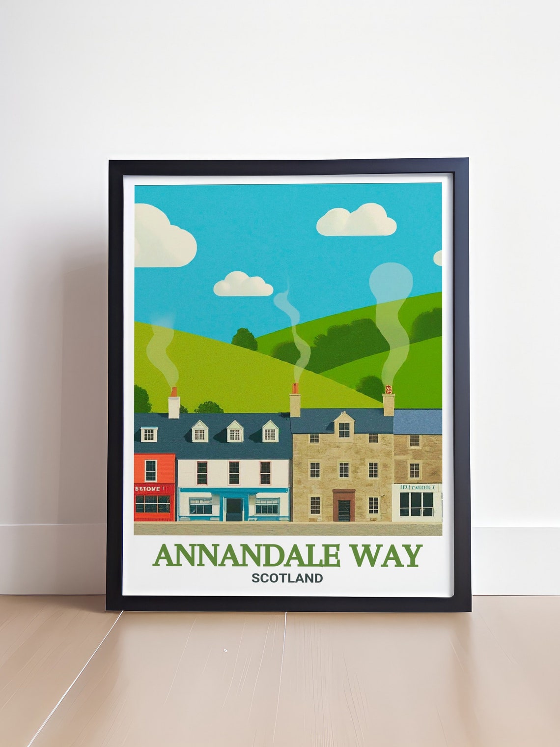 Annandale Way Scotland Charming Village Street Cottages Poster - Image 4