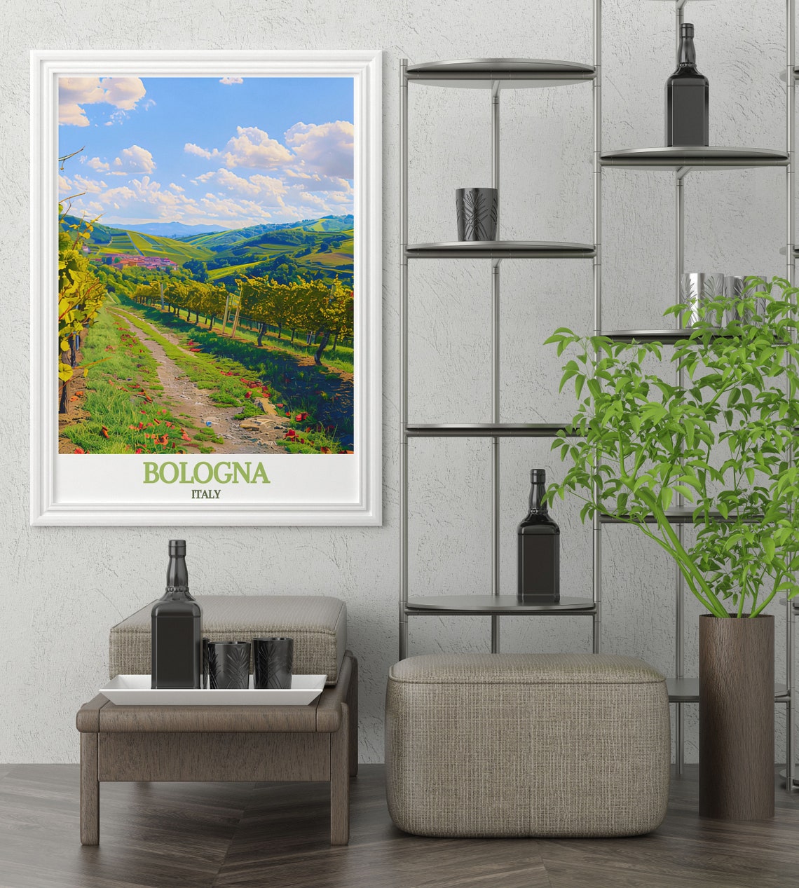 Bologna Italy Colli Bolognesi Vineyard Rolling Hills Sunlight Poster - Image 3