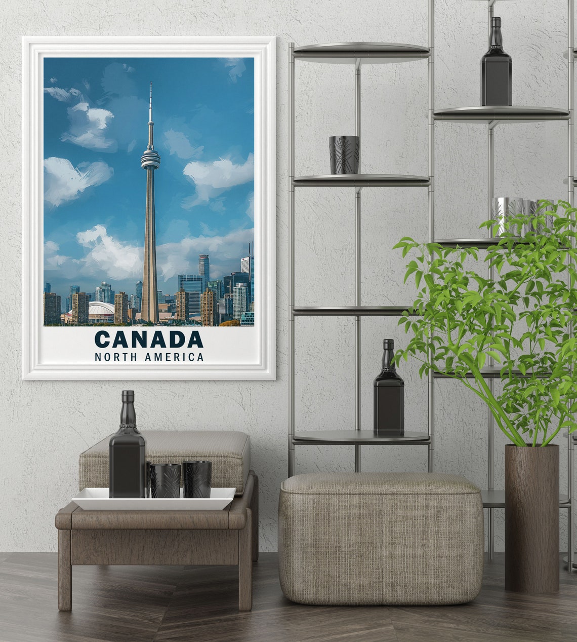 Toronto CN Tower Rising Above Downtown Skyline Canada Poster - Image 3