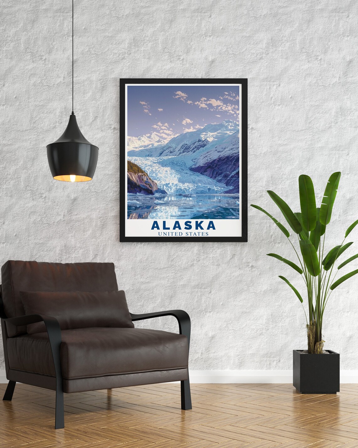 Alaska Mendenhall Glacier Ice Lake Scenic Nature Travel Poster - Image 2