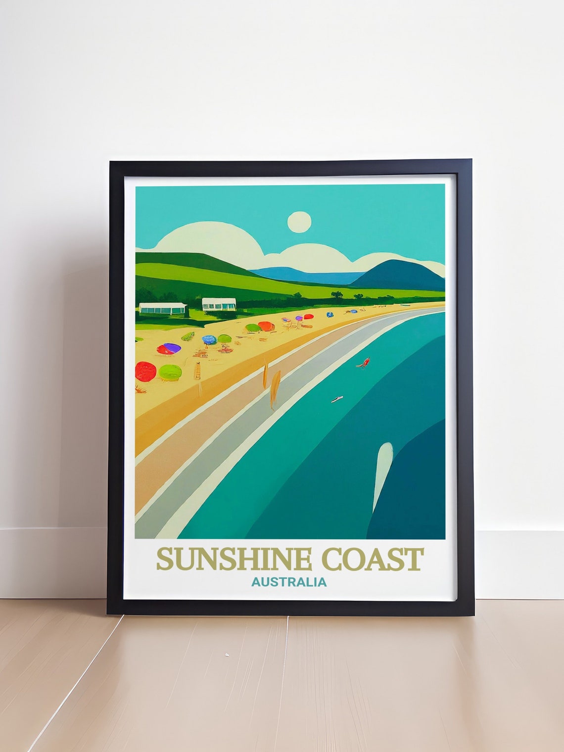 Sunshine Coast Australia Mooloolaba Beach Aerial Coastal Poster - Image 4