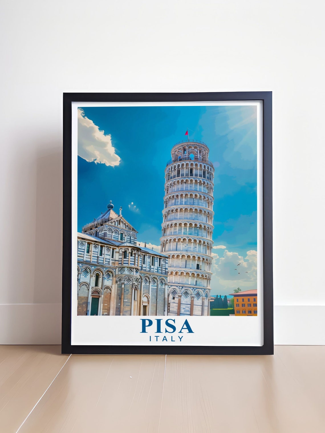 Pisa Leaning Tower Cathedral Piazza Italy Square Travel Poster - Image 4