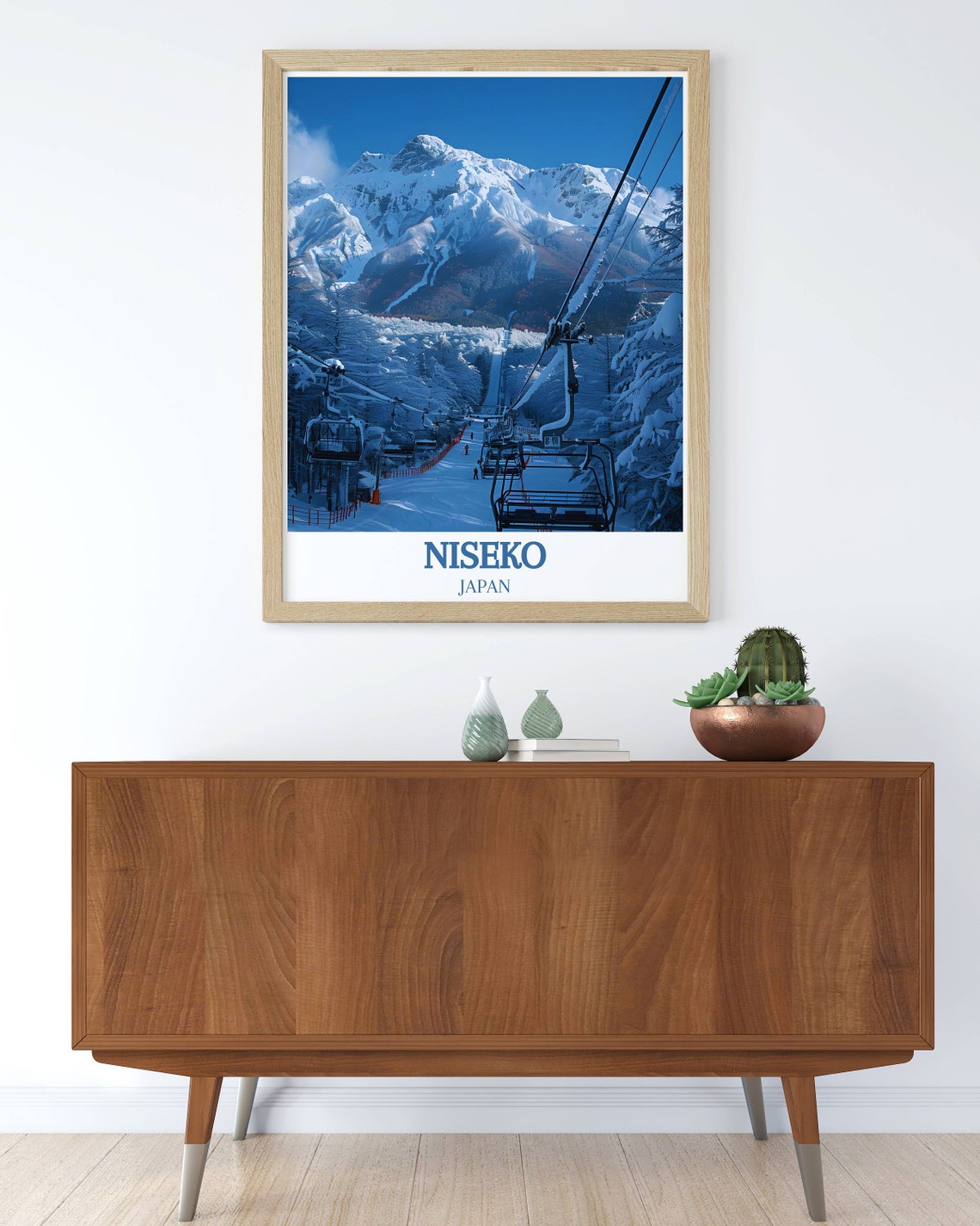 Niseko Japan Chairlift Rising Toward Mount Yotei Summit Poster - Image 3