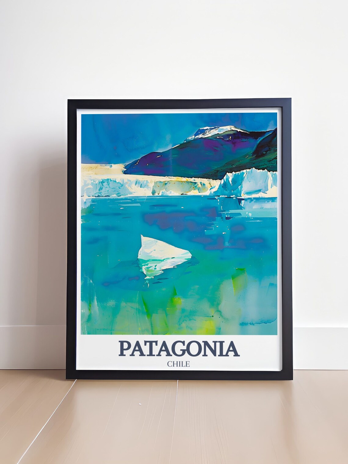 Patagonia Chile Glacier Lagoon Icebergs Snowy Peaks Adventure Poster - Image 4