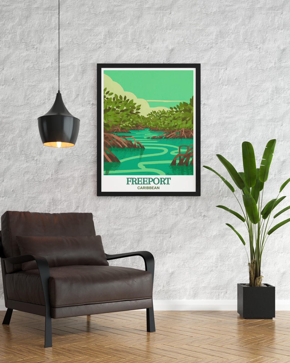 Freeport Caribbean Lucayan Emerald Green Mangrove Waterway Poster - Image 3