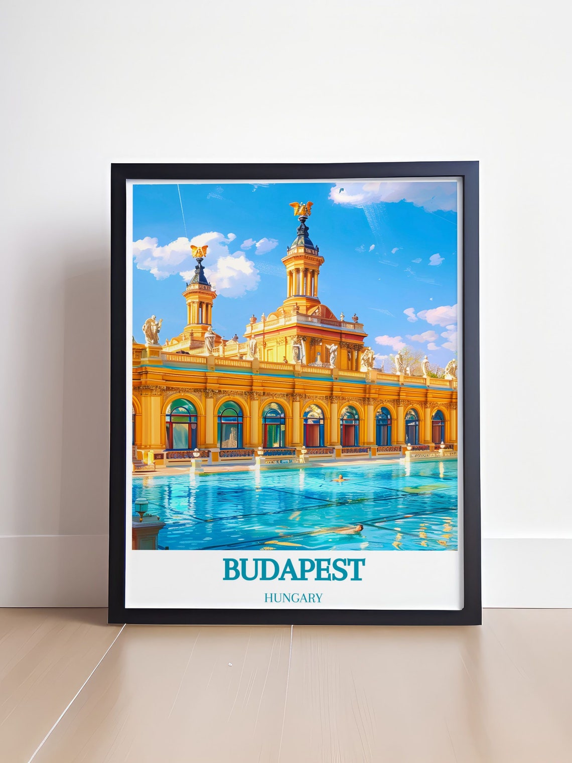 Budapest Szechenyi Thermal Baths Yellow Palace Hungary Spa Poster - Image 4