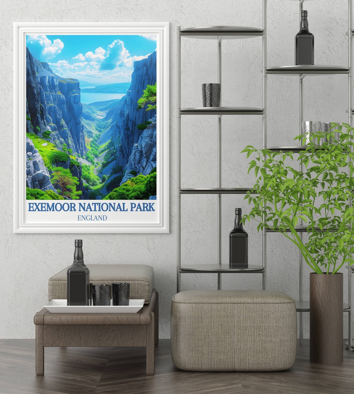 Exmoor National Park Valley of the Rocks Dramatic Gorge View Poster - Image 2