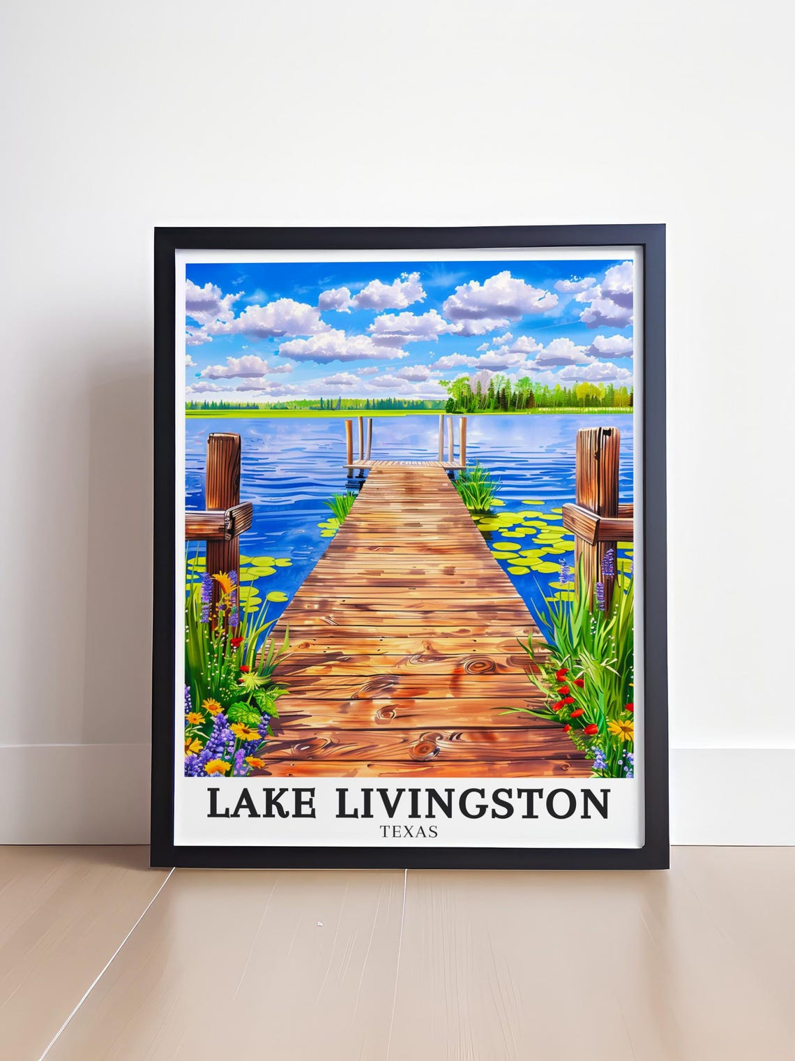 Lake Livingston Travel Print Lake Livingston State Park Poster Polk County Travel Art Lake Livingston Print Texas Wall Art - Image 4
