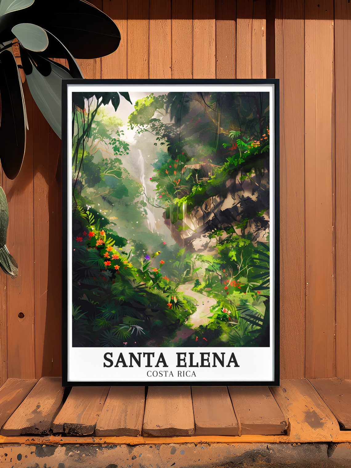 Santa Elena Cloud Forest Waterfall Misty Jungle Trail Travel Poster - Image 2