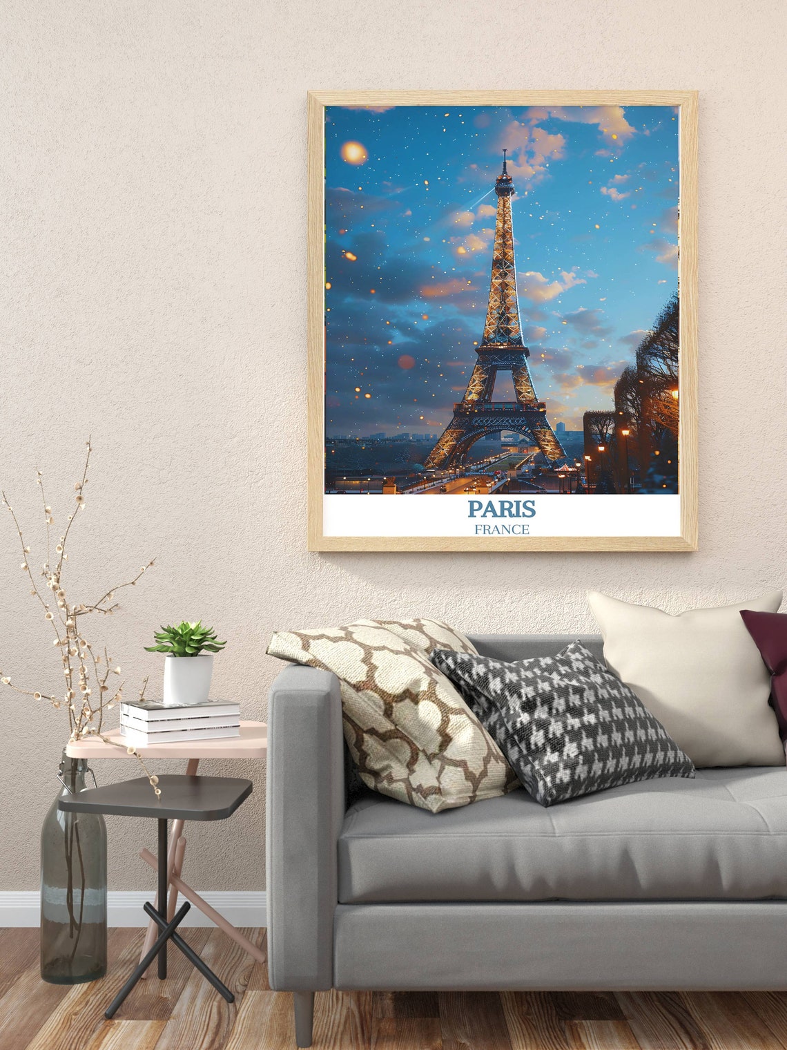 Paris France Eiffel Tower Glowing in a Starry Evening Poster - Image 3