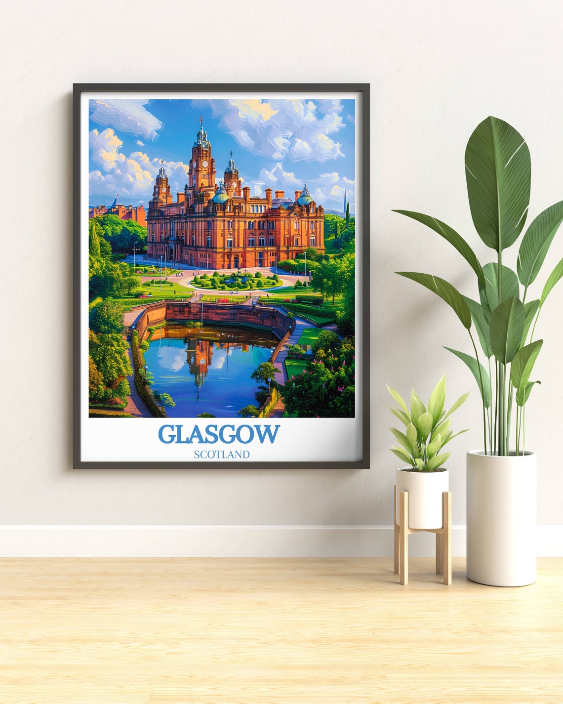 Glasgow Scotland Grand Sandstone Gallery Park View Art Poster - Image 3