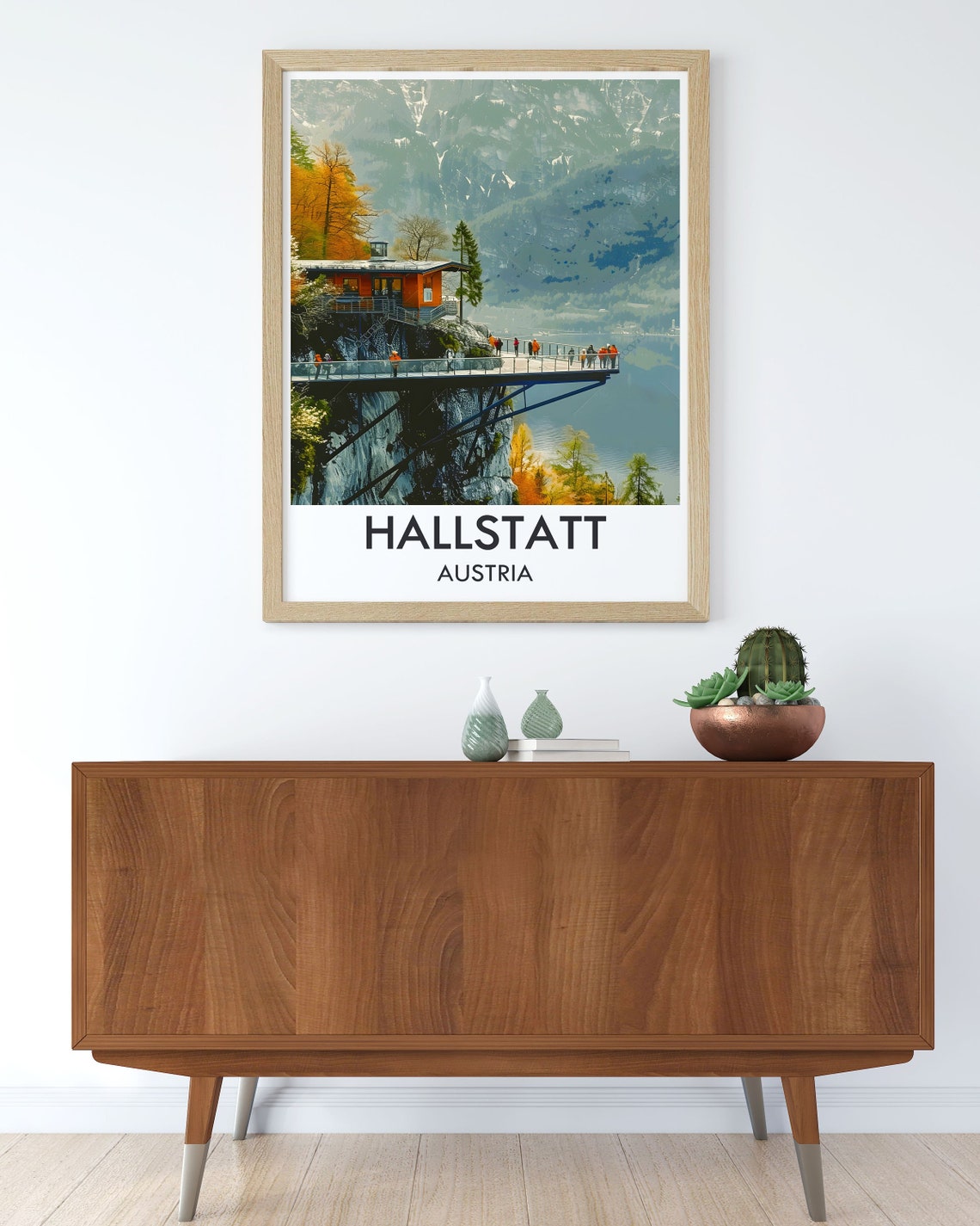 Hallstatt Austria Skywalk Glass Platform Above the Alpine Lake Poster - Image 2