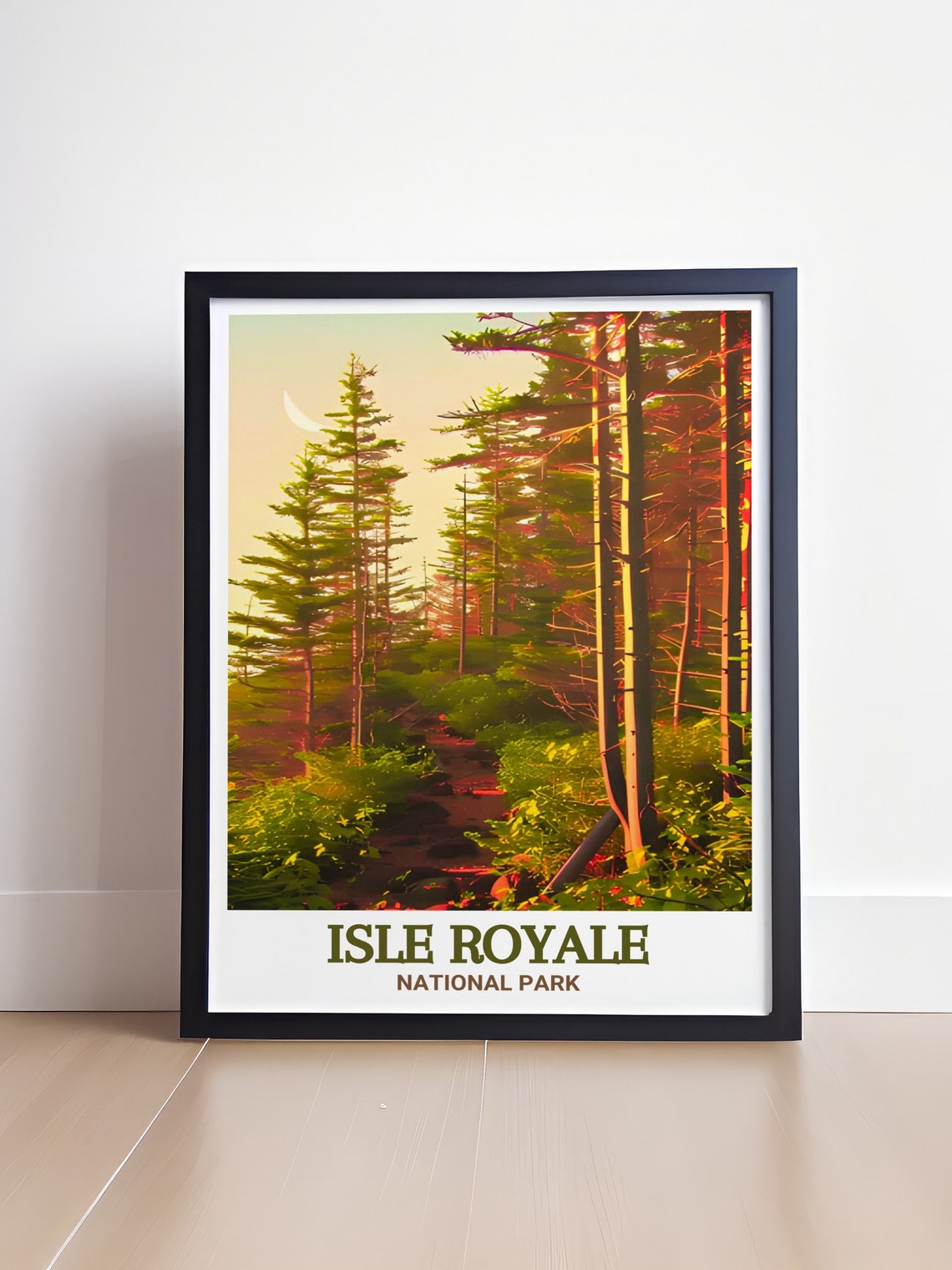Isle Royale Greenstone Ridge Forest Trail Golden Pines Poster - Image 4