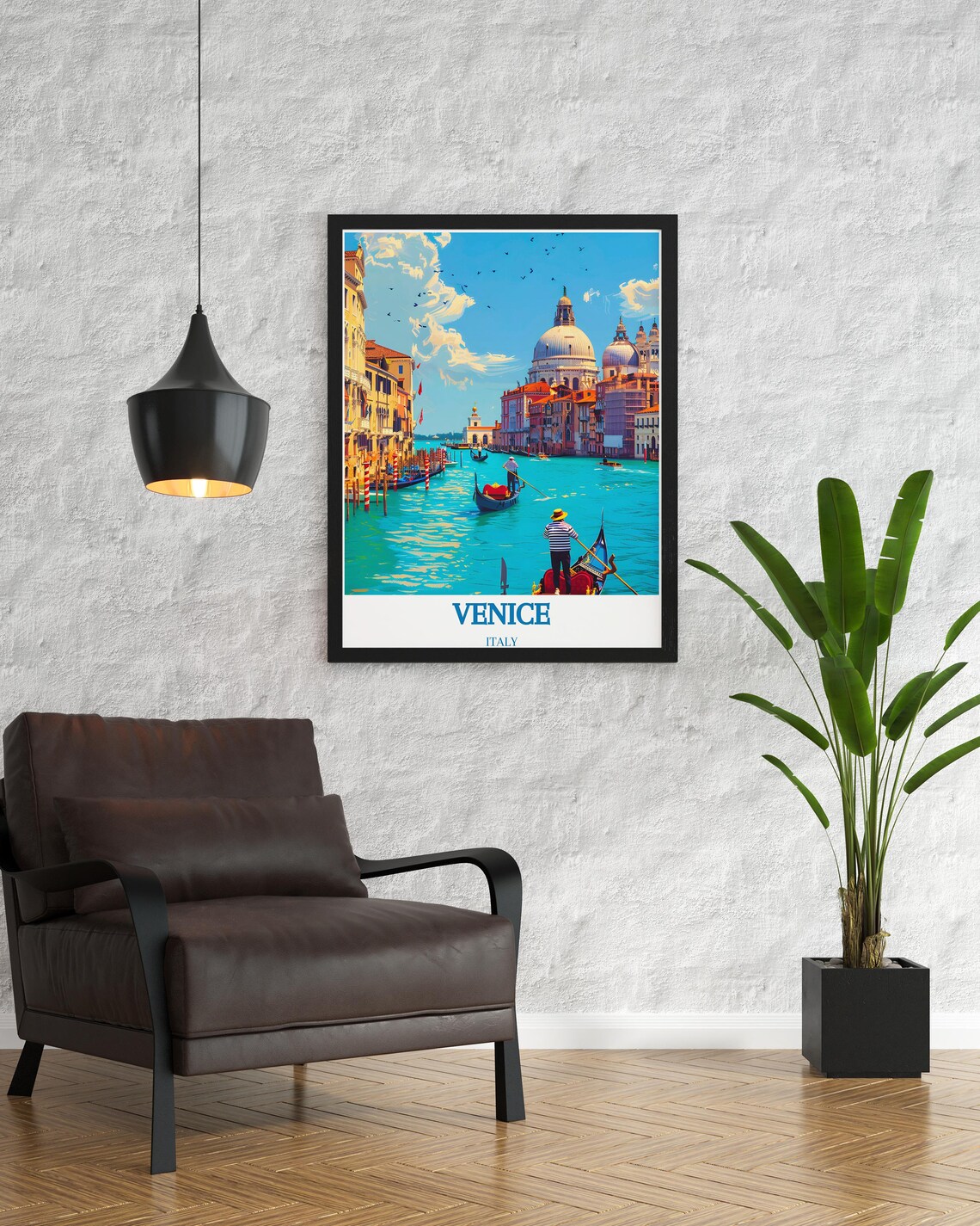 Venice Italy Grand Canal Gondolas Salute Basilica Scenic Travel Poster - Image 2