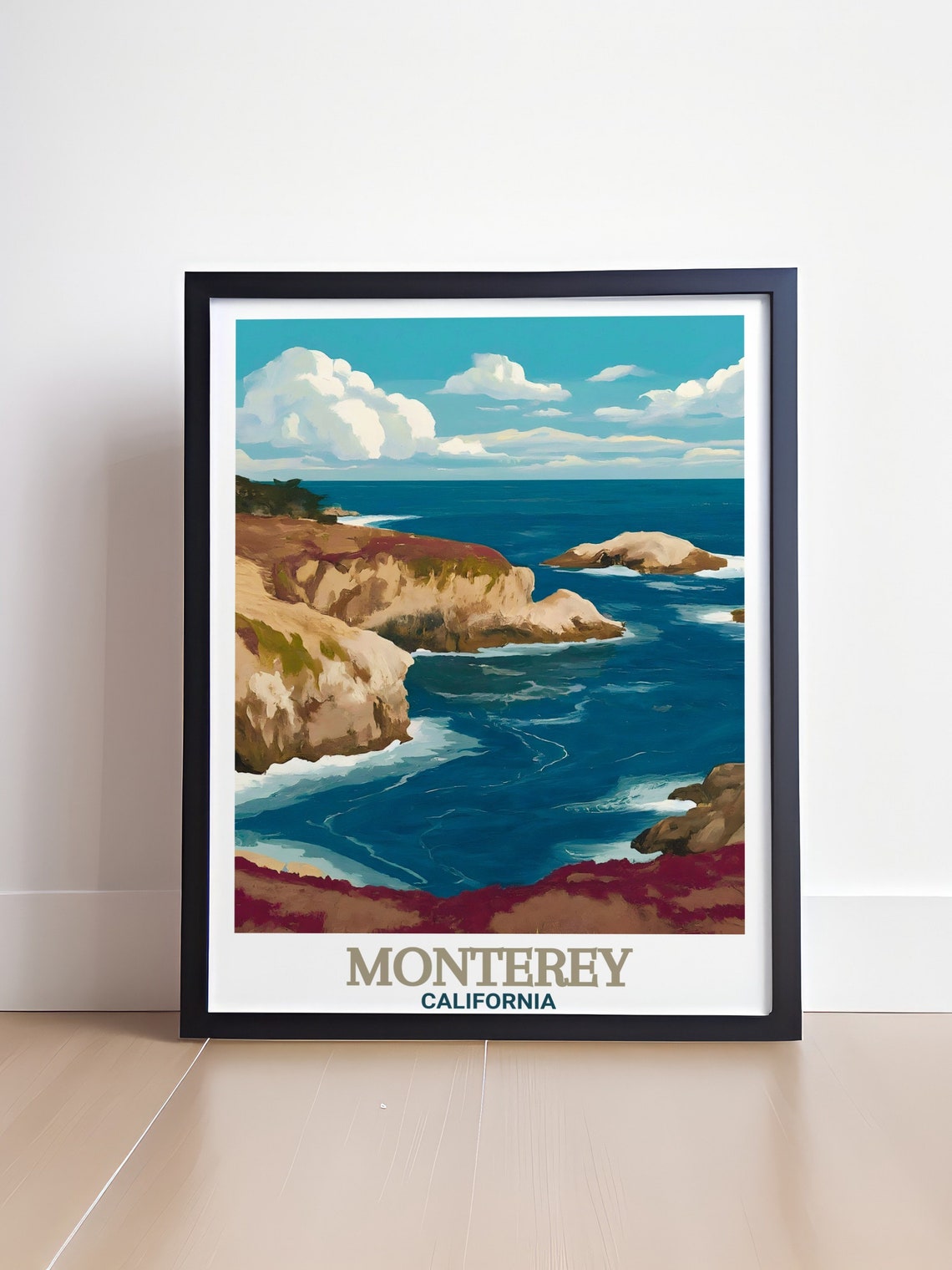 Monterey California Point Lobos Rocky Cliffs Coast Travel Poster - Image 4