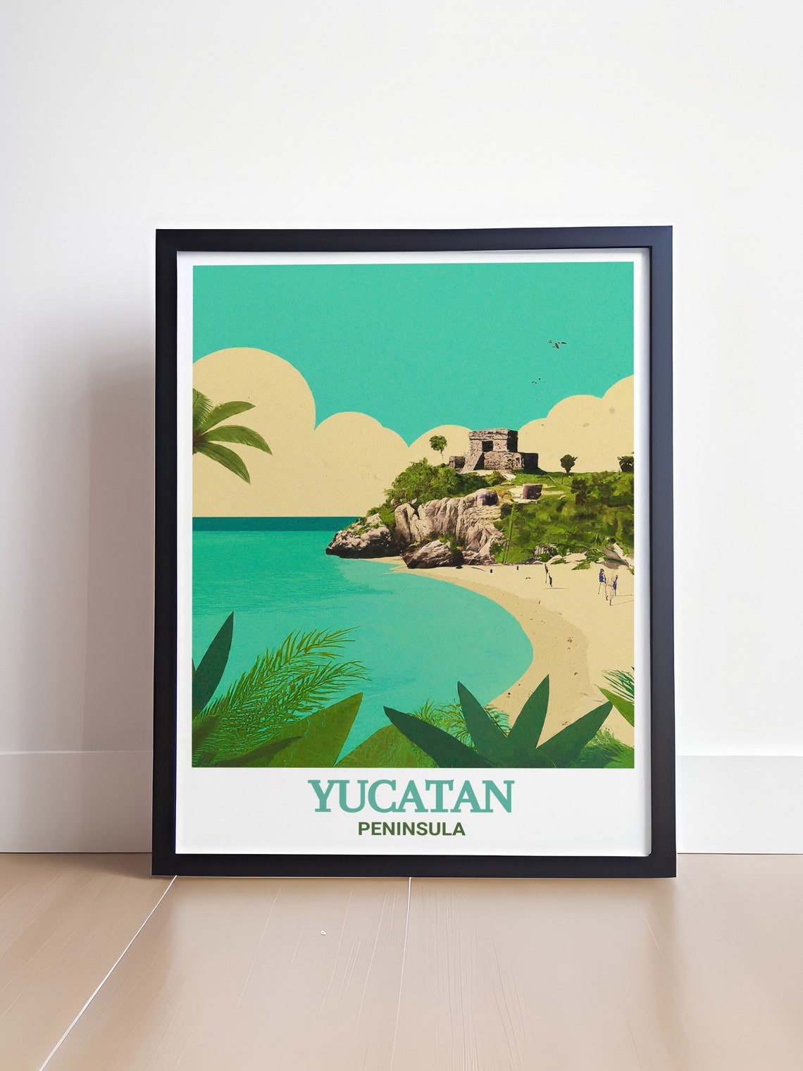 Yucatan Peninsula Tulum Mayan Ruins Beach Mexico Travel Poster - Image 4
