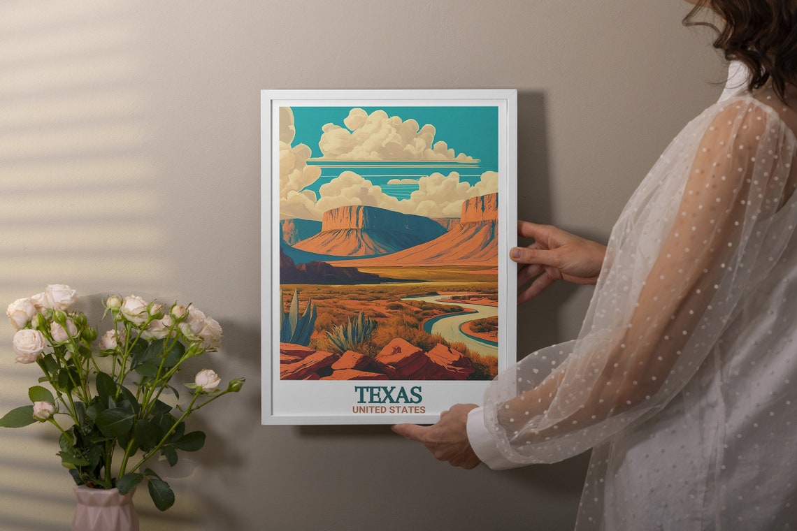 Texas Big Bend National Park Desert Mesas Sunset Travel Poster - Image 2