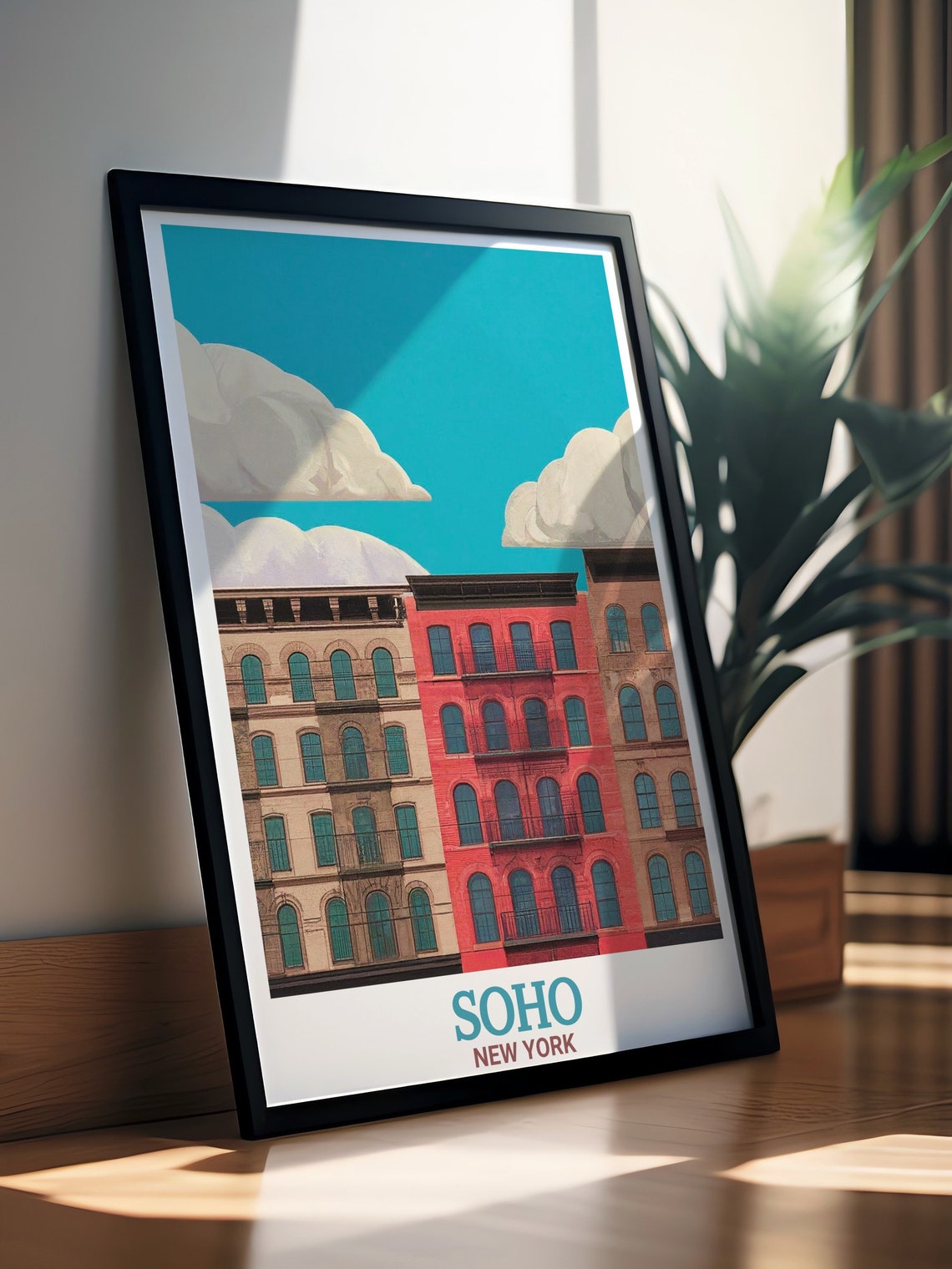 Soho New York Cast Iron District Classic Facades Blue Sky Poster - Image 3
