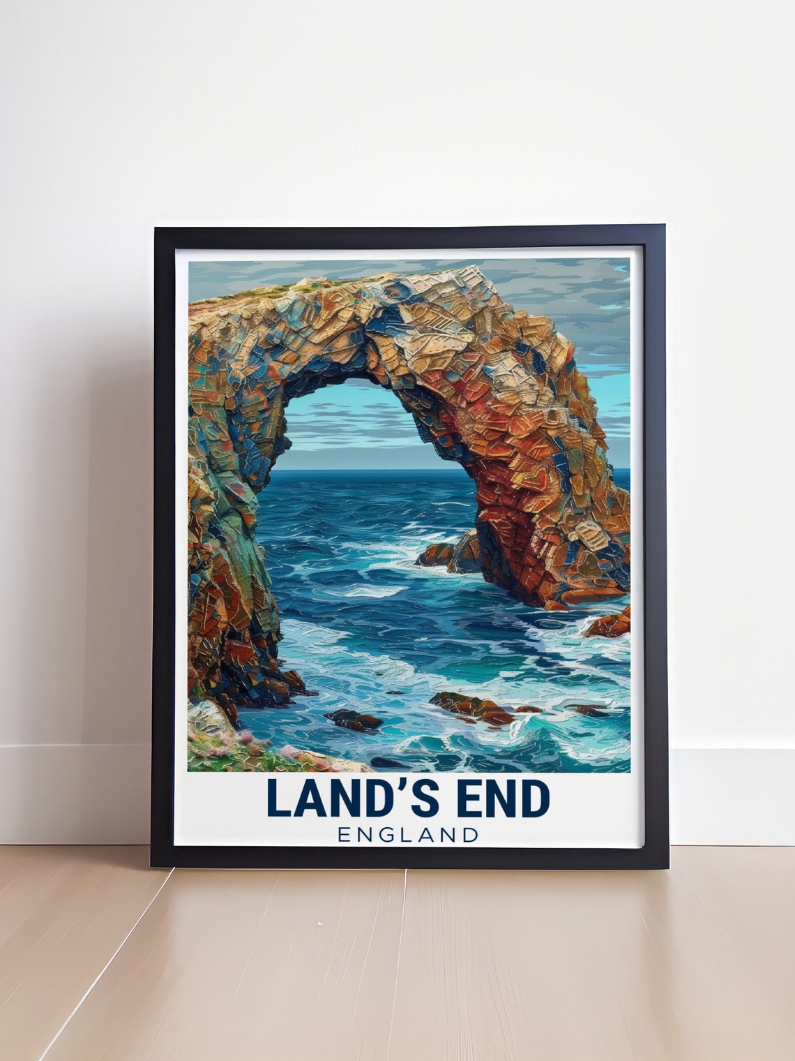 Land's End England Enys Dodnan Arch Rocky Seascape Travel Poster - Image 4