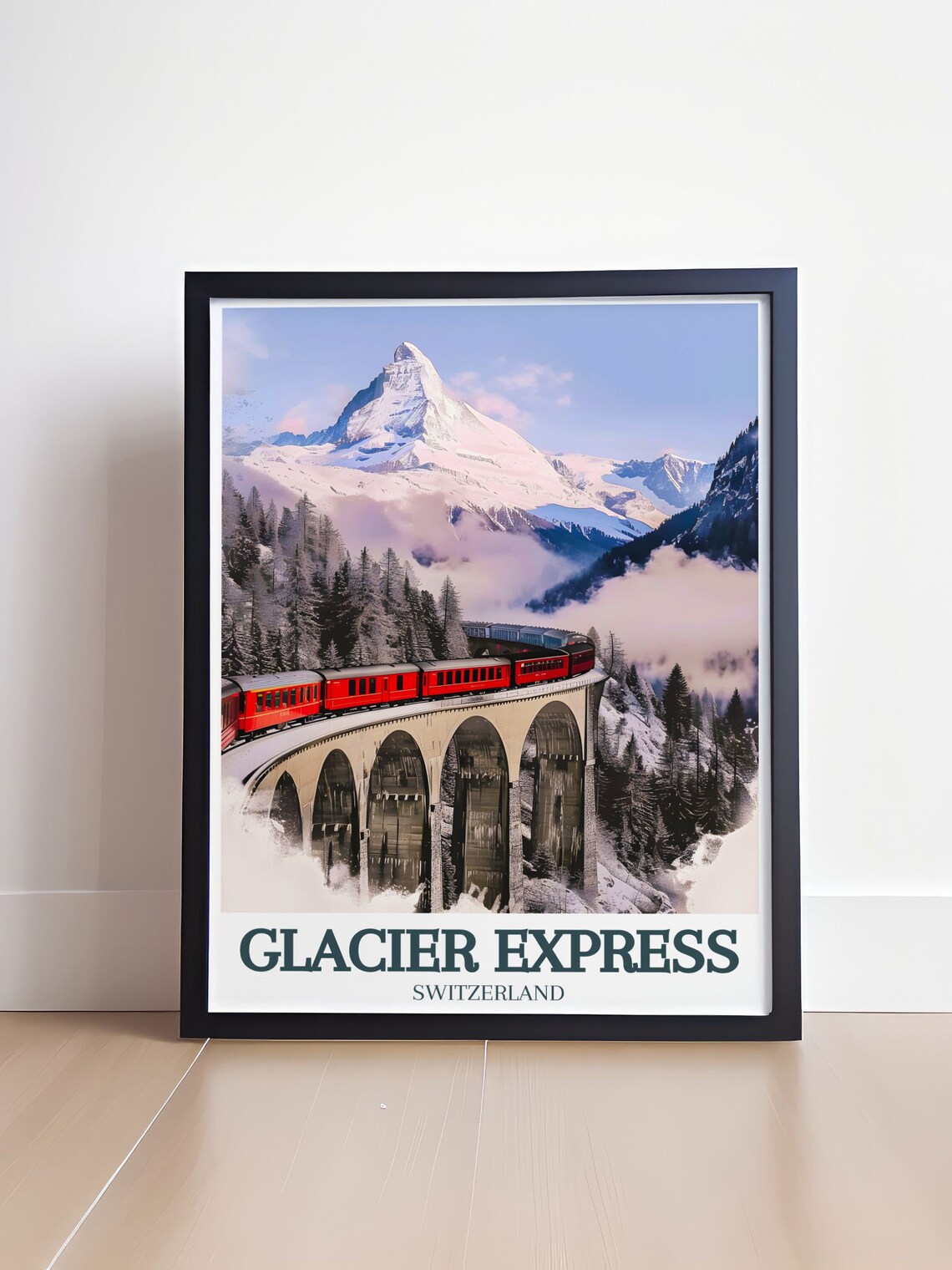 Glacier Express Train Travel Poster, Landwasser Viaduct - Image 4