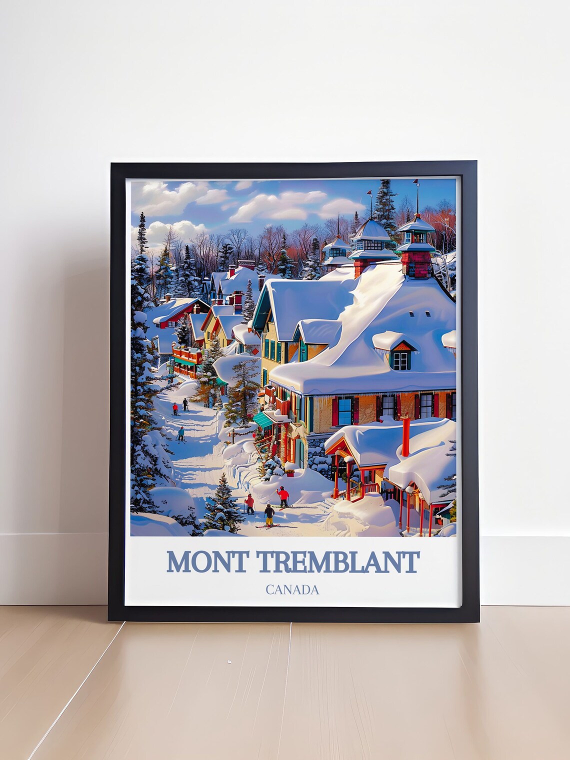 Mont Tremblant Canada Snowy Village Street Winter Scene Poster - Image 4