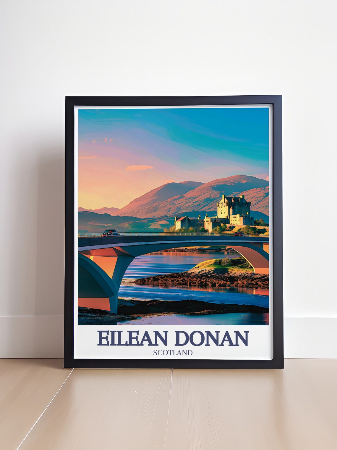 Eilean Donan Castle Scotland Skye Bridge Sunset View Travel Poster - Image 4