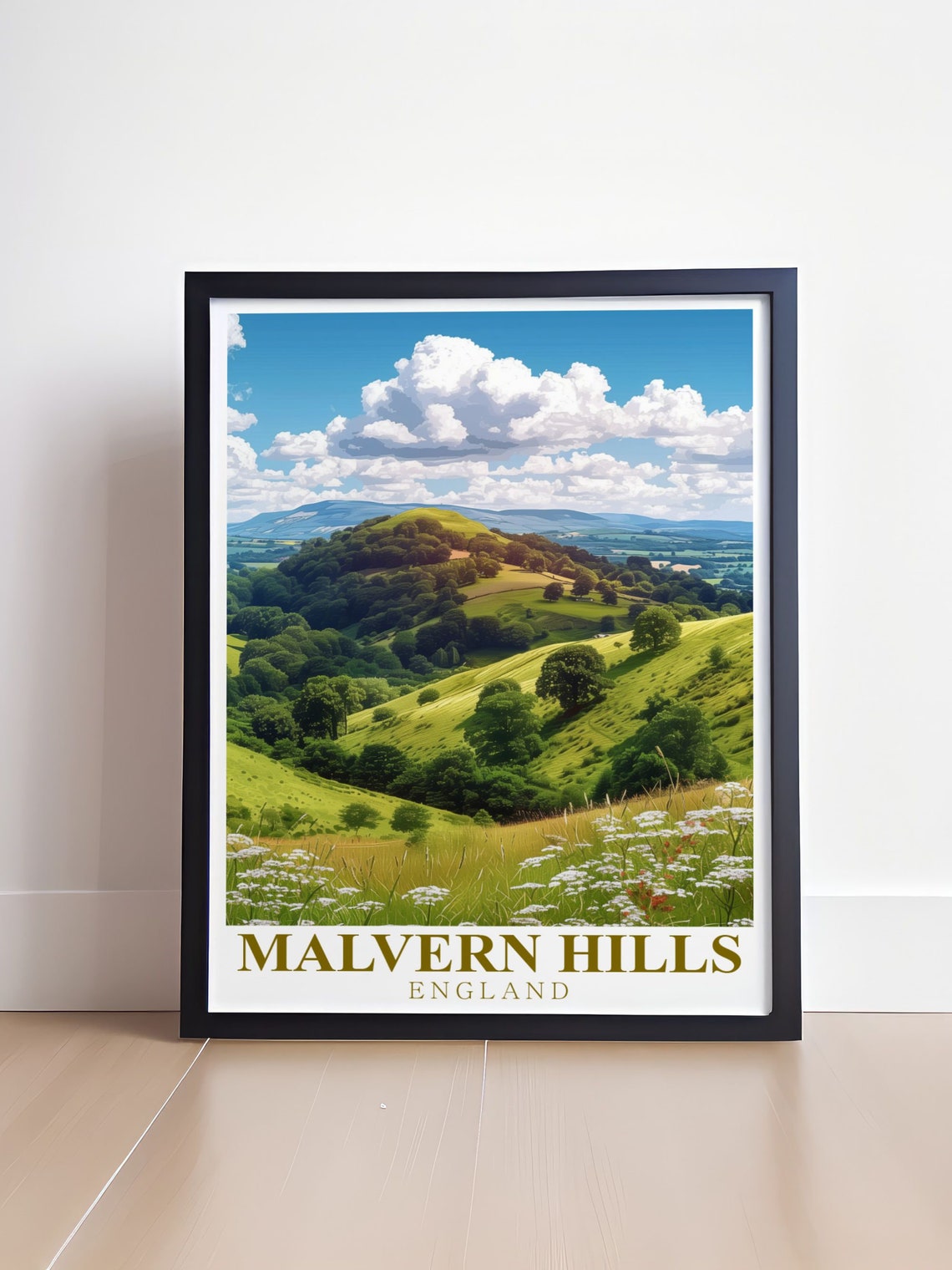 Malvern Hills England Lush Green Rolling Hills in Summer Poster - Image 4