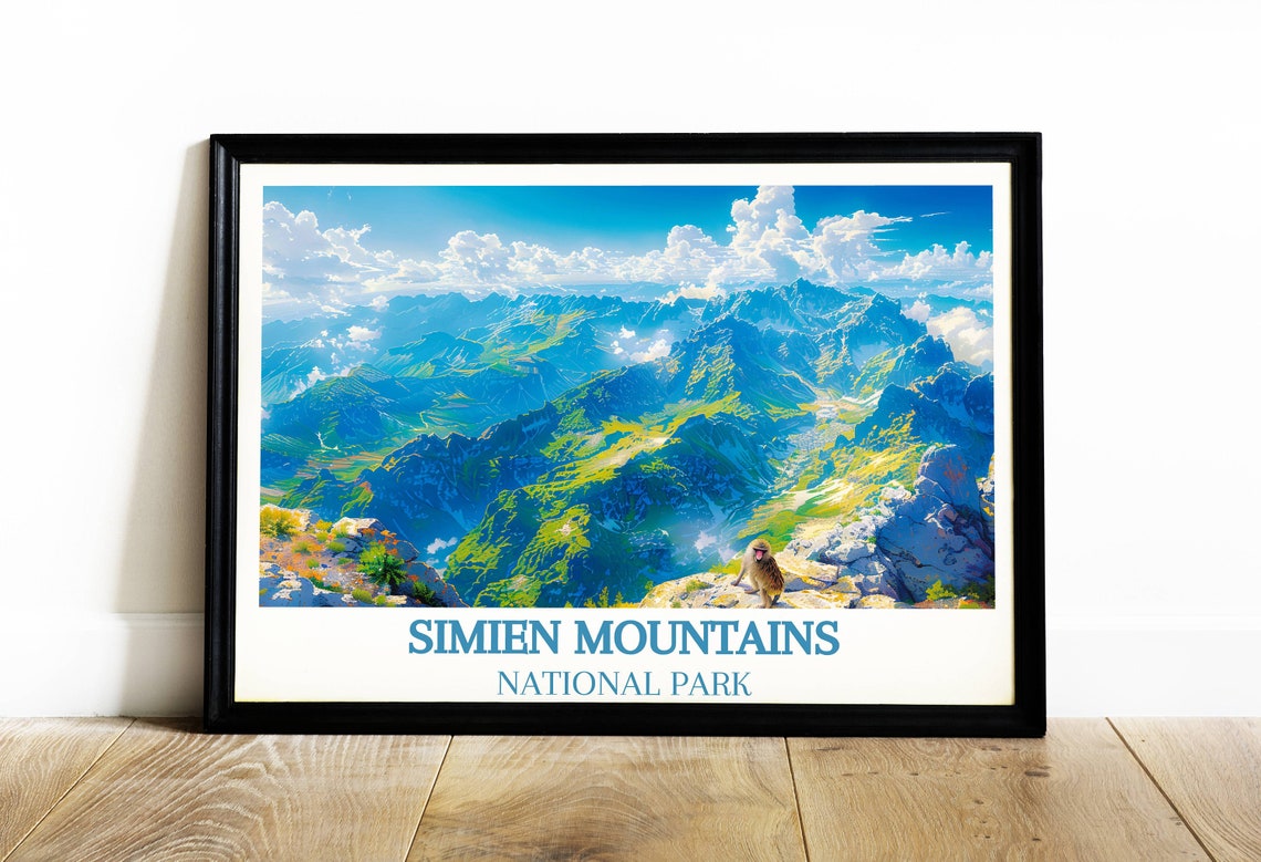 Simien Mountains National Park Peaks Monkey Ethiopia View Poster - Image 4