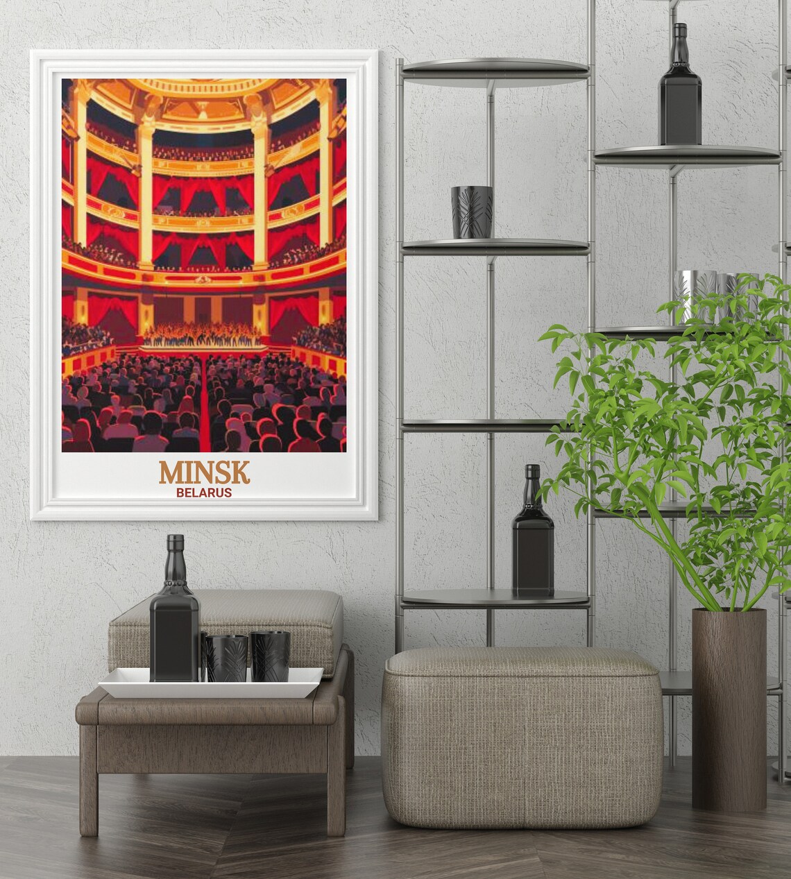Minsk Belarus National Opera Grand Theater Interior Stage Poster - Image 2