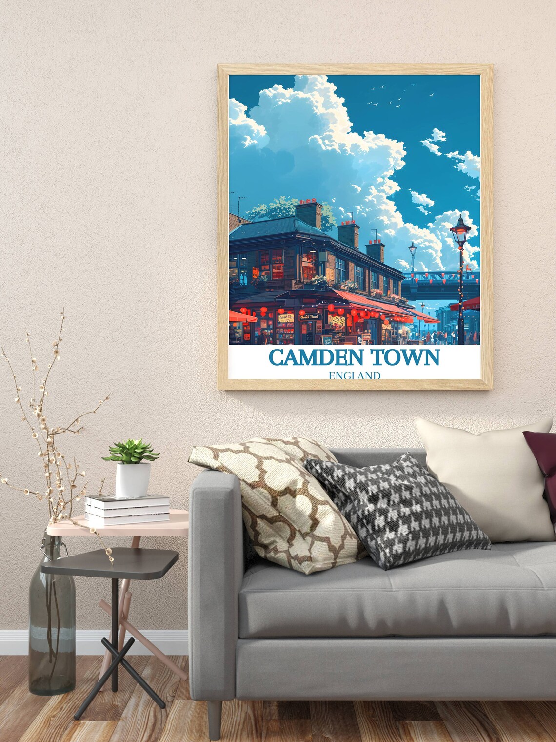 Camden Town Market Lanterns Dusk Evening Market Street Poster - Image 2