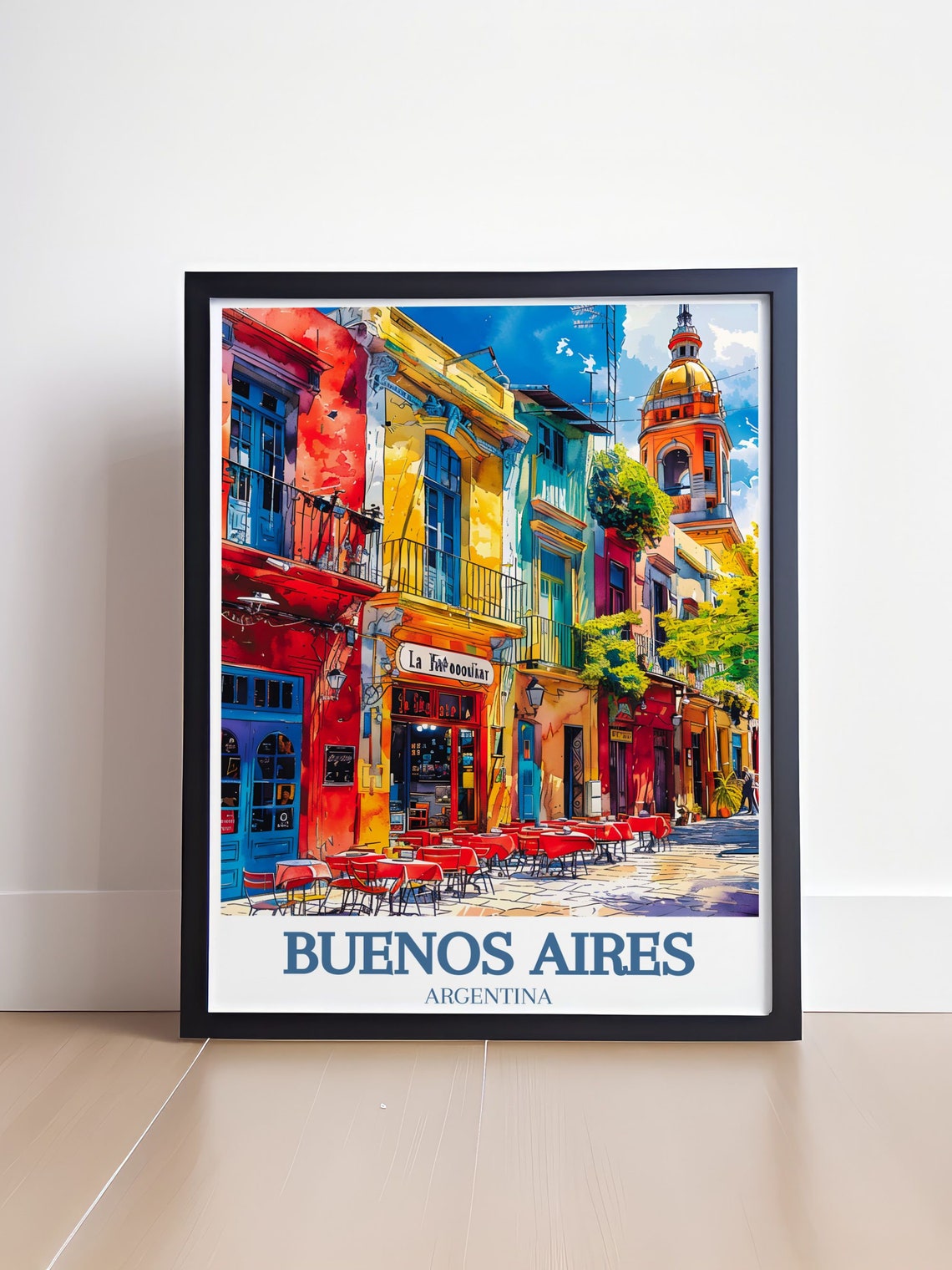 Buenos Aires Caminito Street Colorful La Boca Cafe Scene Poster - Image 4