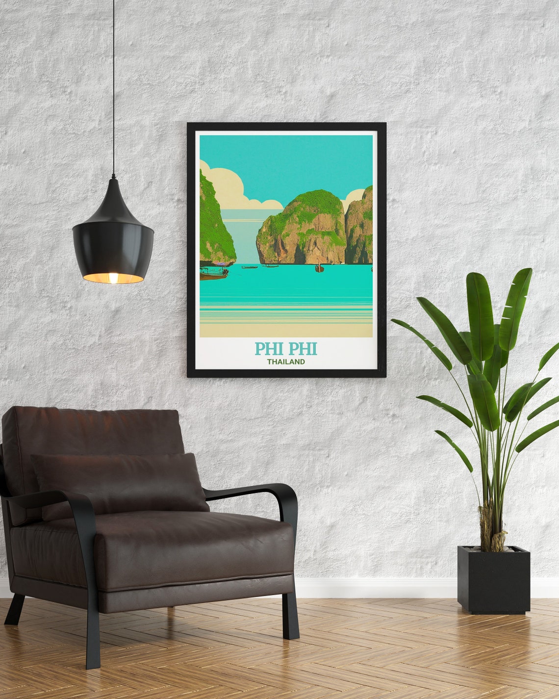 Phi Phi Islands Maya Bay Limestone Cliffs Thailand Travel Poster - Image 2