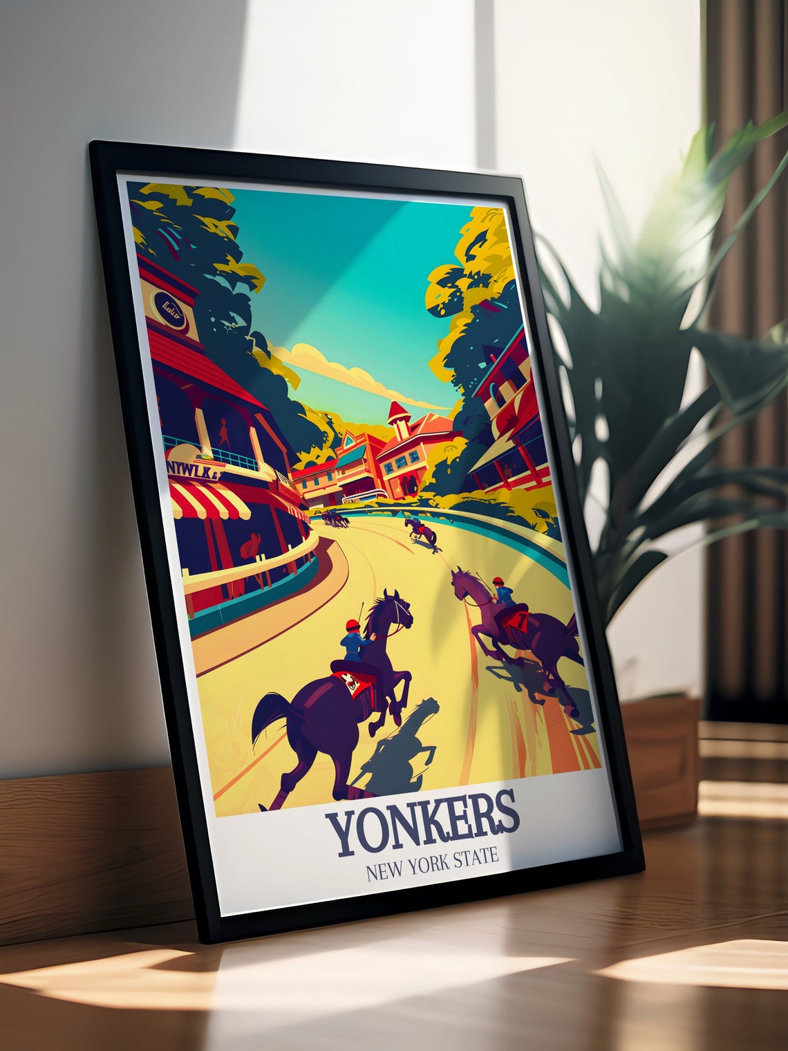 Yonkers New York Harness Racing Horses Raceway Sports Poster - Image 4