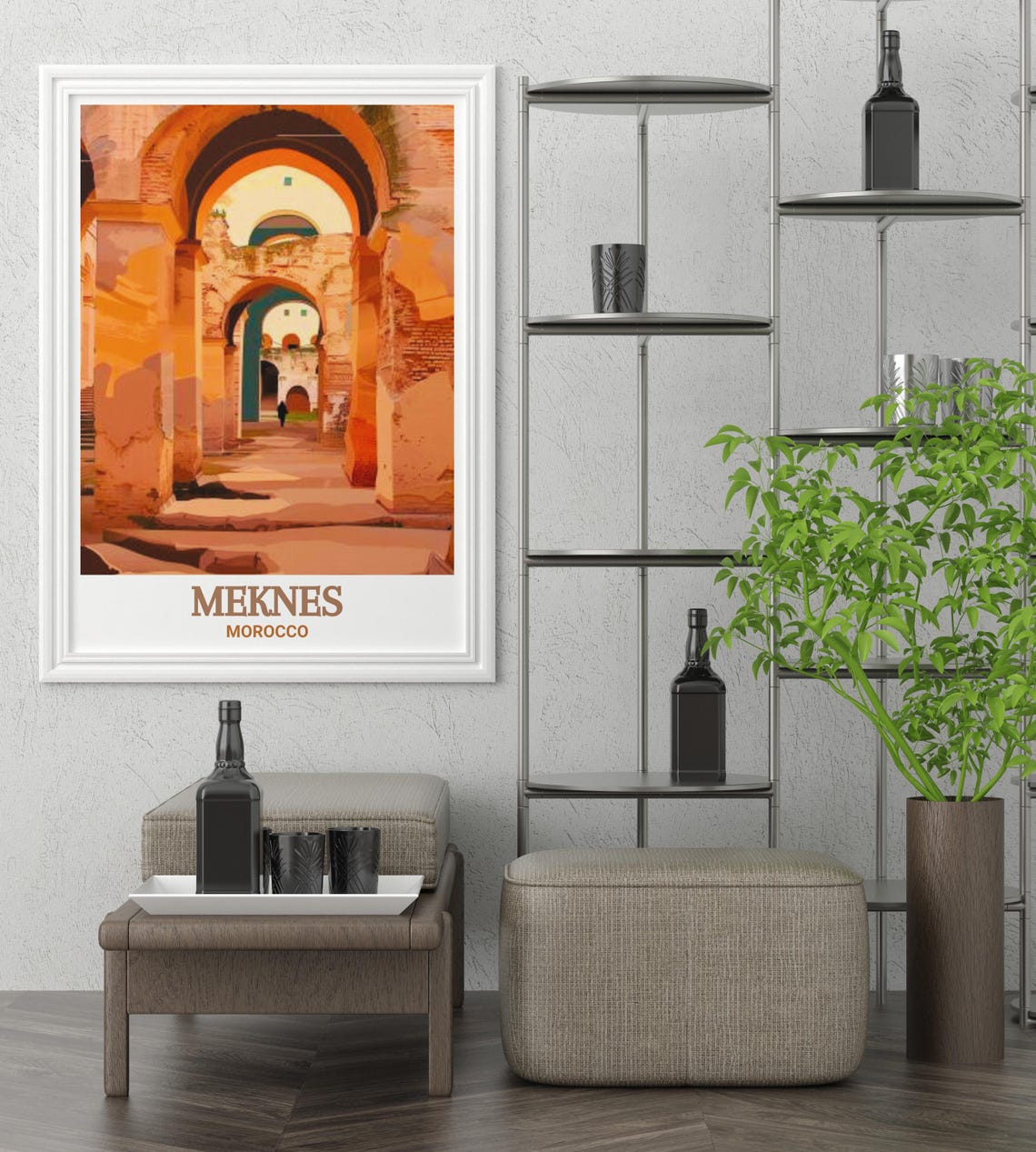 Meknes Morocco Ancient Stone Arch Corridor Ancient Ruins Poster - Image 4