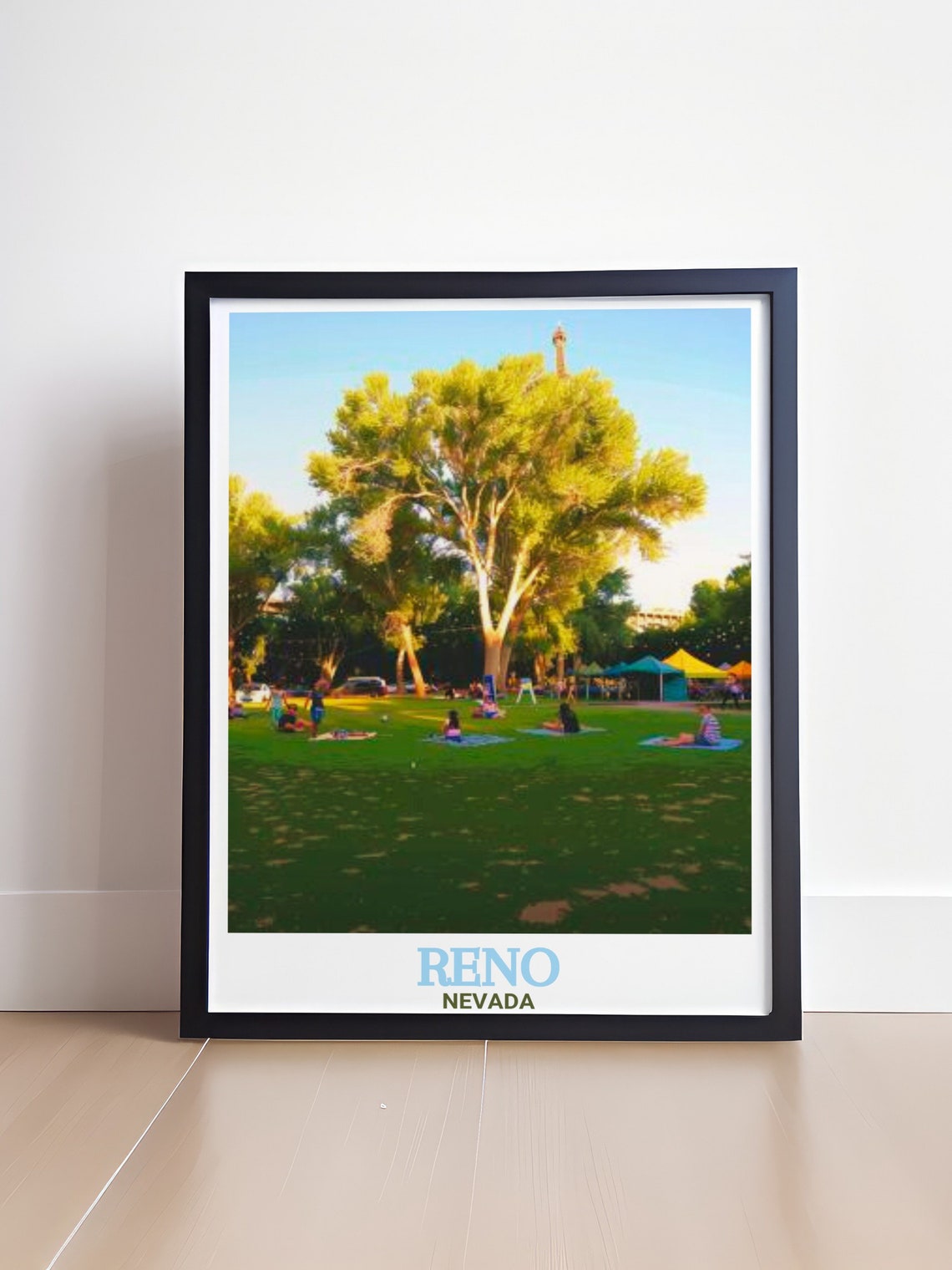 Reno Travel Poster Idlewild Park Travel Posters Reno Skyline And Idlewild Park Art Prints Reno Gifts Idlewild Park Travel Print - Image 4