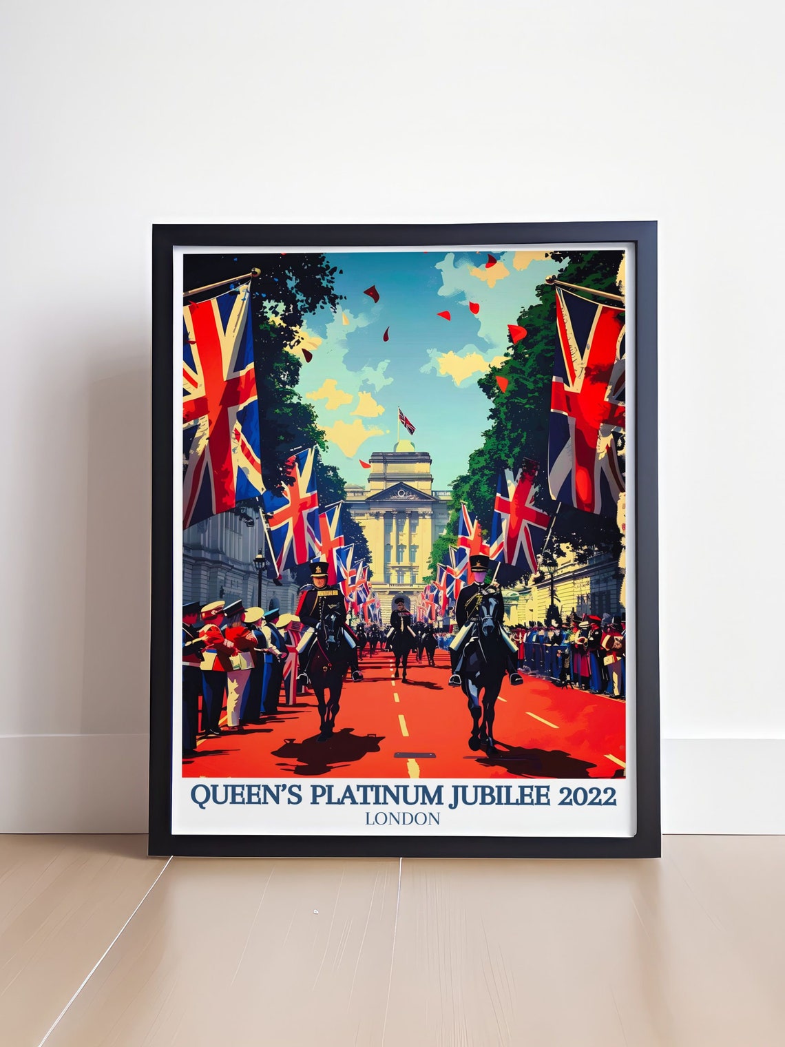 Queen's Platinum Jubilee 2022 Buckingham Palace Travel Poster - Image 4