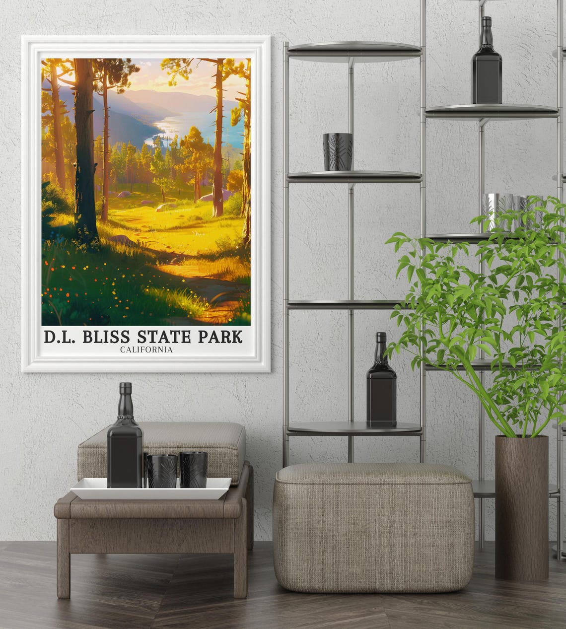 D.L. Bliss State Park Golden Sunlit Pine Forest Lake Tahoe Poster - Image 3