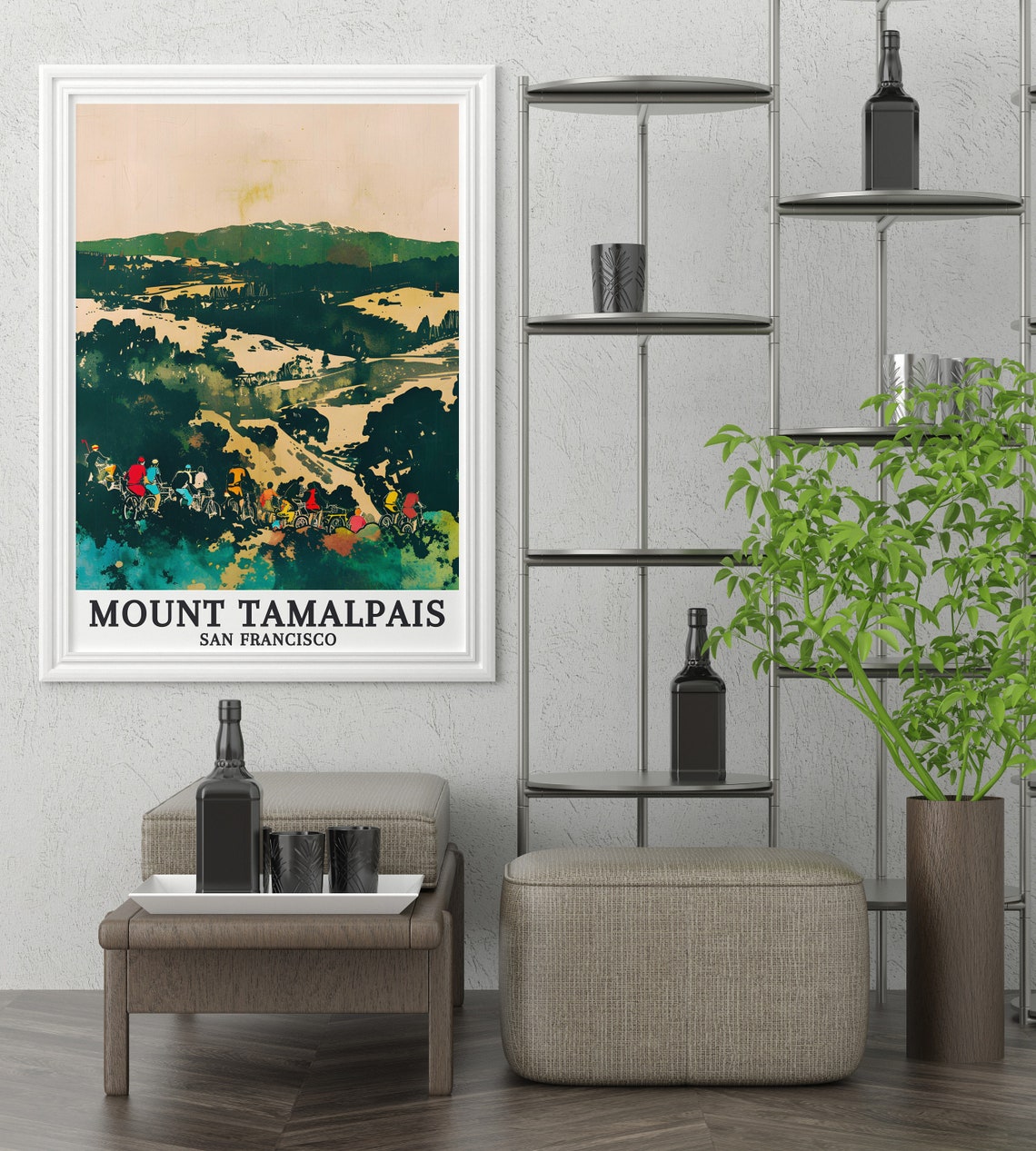 Mount Tamalpais San Francisco Vintage Cyclists Peloton Ride Poster - Image 2