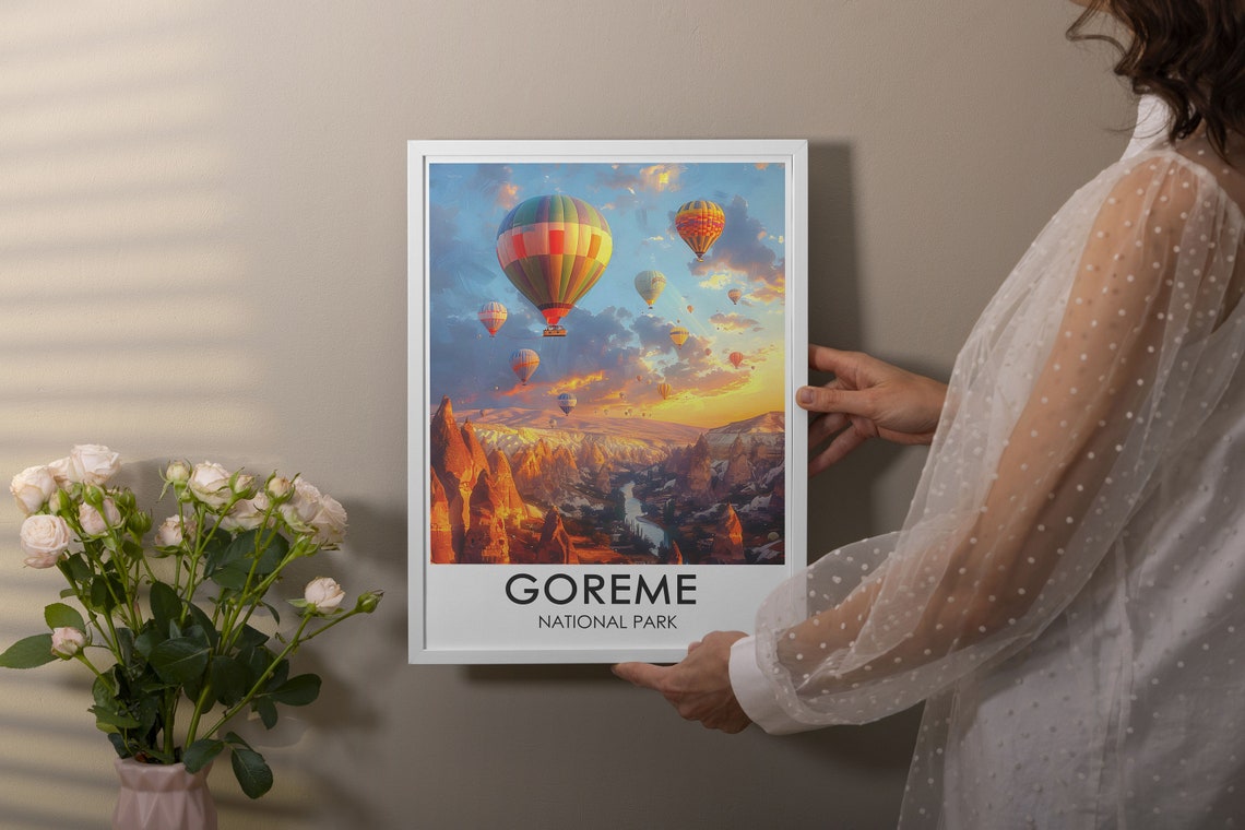 Goreme National Park Art Print Hot Air Balloons Decor Turkey Wall Art Goreme Gift Hot Air Balloons Art Turkey Travel Art - Image 3