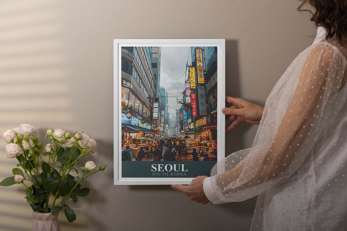 Seoul Myeongdong Shopping Street Travel Poster - Image 3