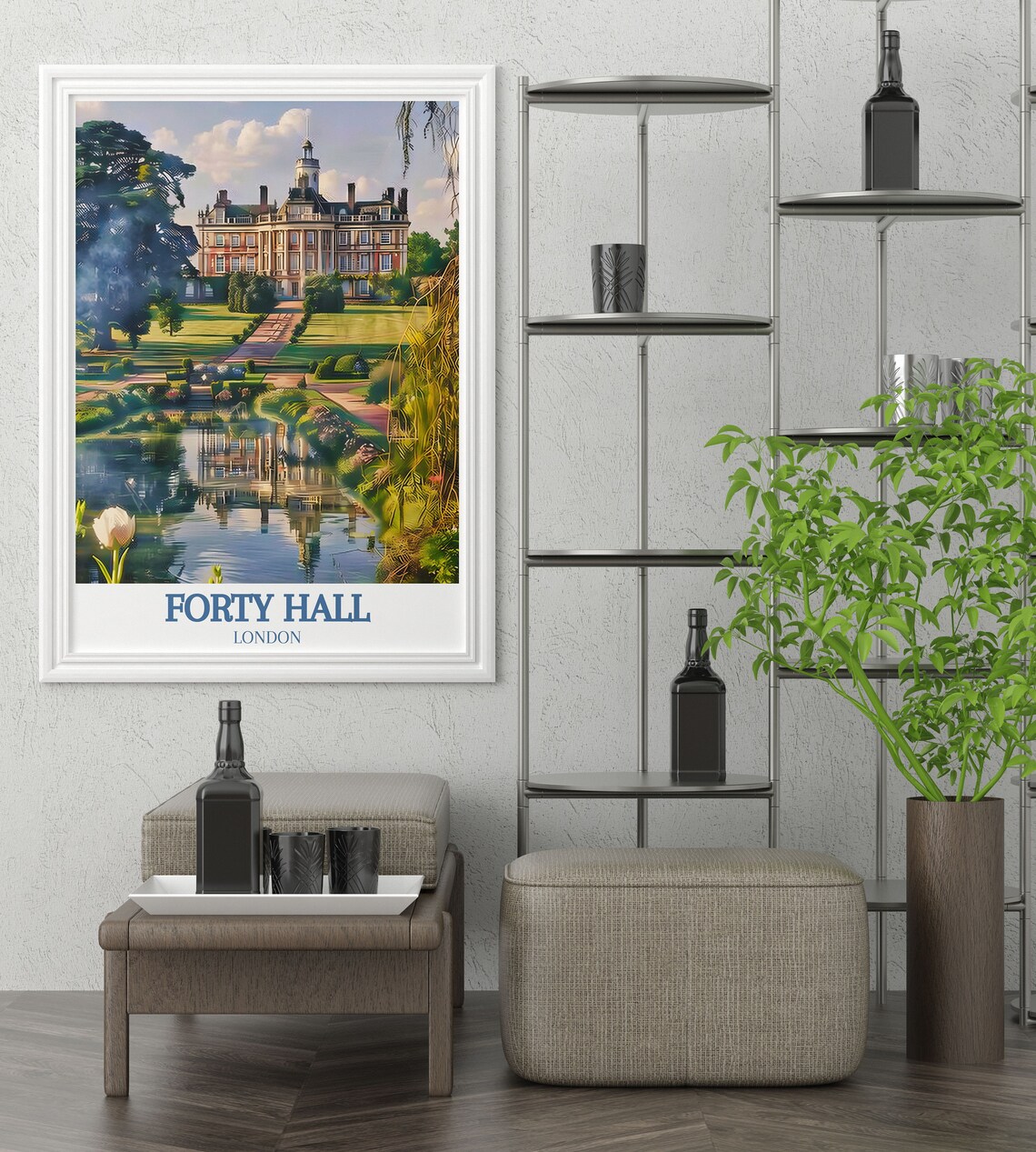 Forty Hall London Historic Mansion and Lake View Travel Poster - Image 3