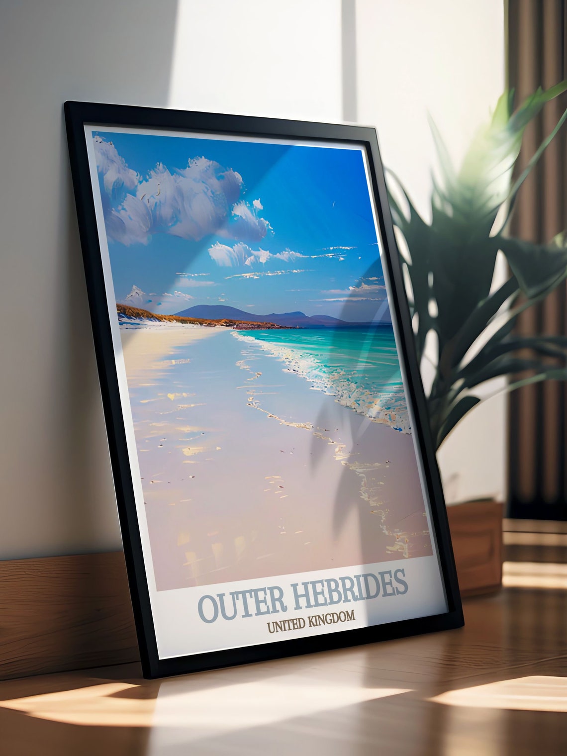 Outer Hebrides Luskentyre Beach White Sands Luminous Glow Poster - Image 3