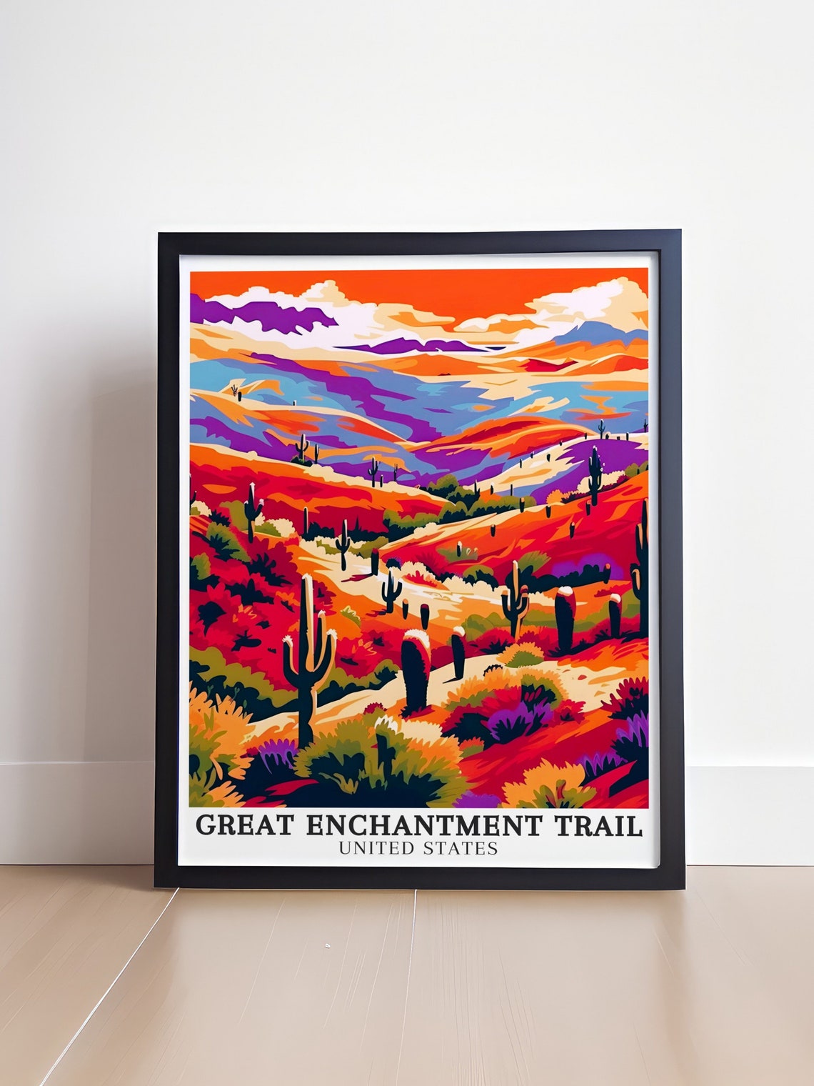 Great Enchantment Trail Saguaro Desert Arizona Cactus Art Poster - Image 4