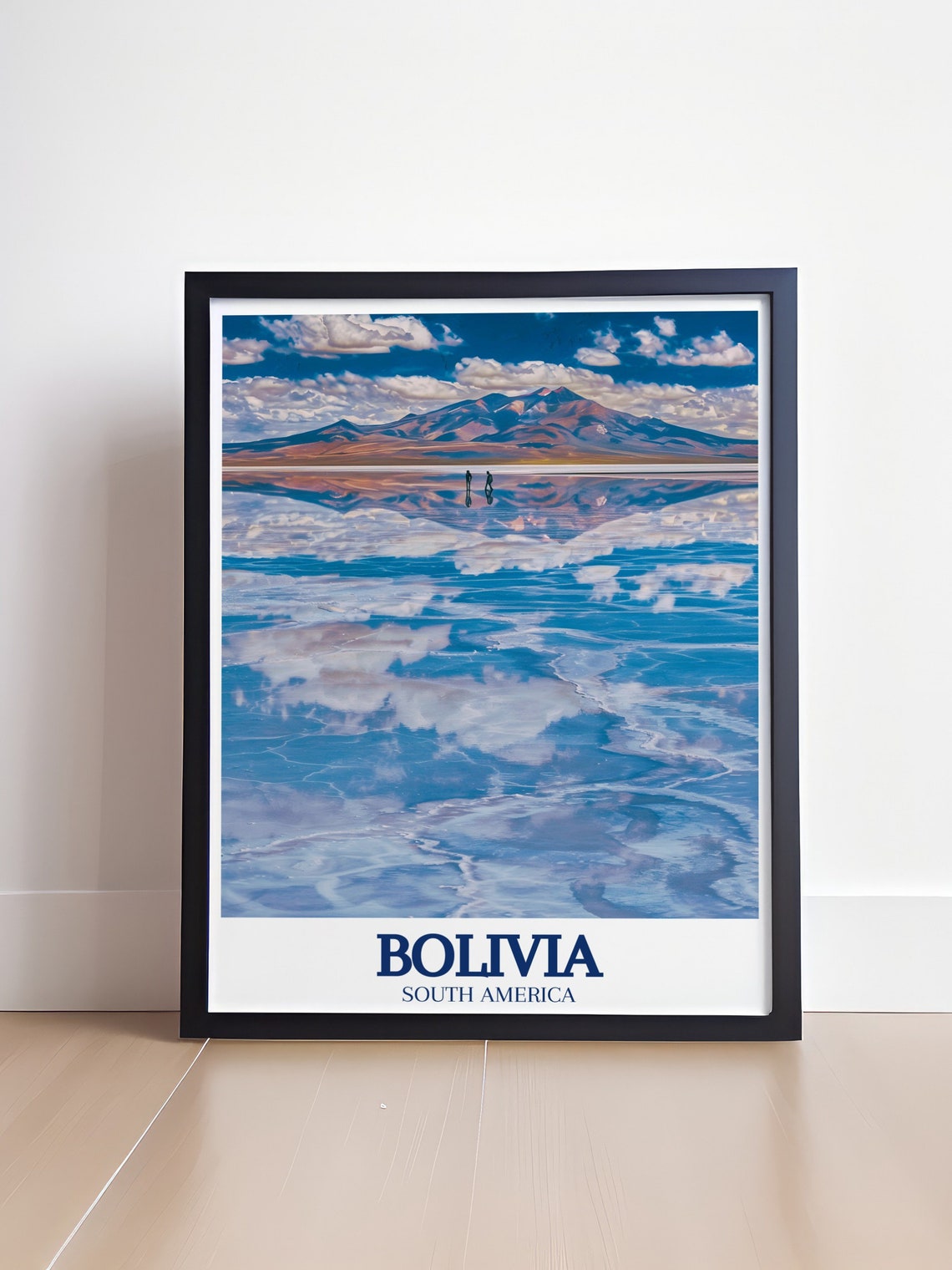 Bolivia Uyuni Salt Flats Mirror Reflection Mountain Travel Poster - Image 4