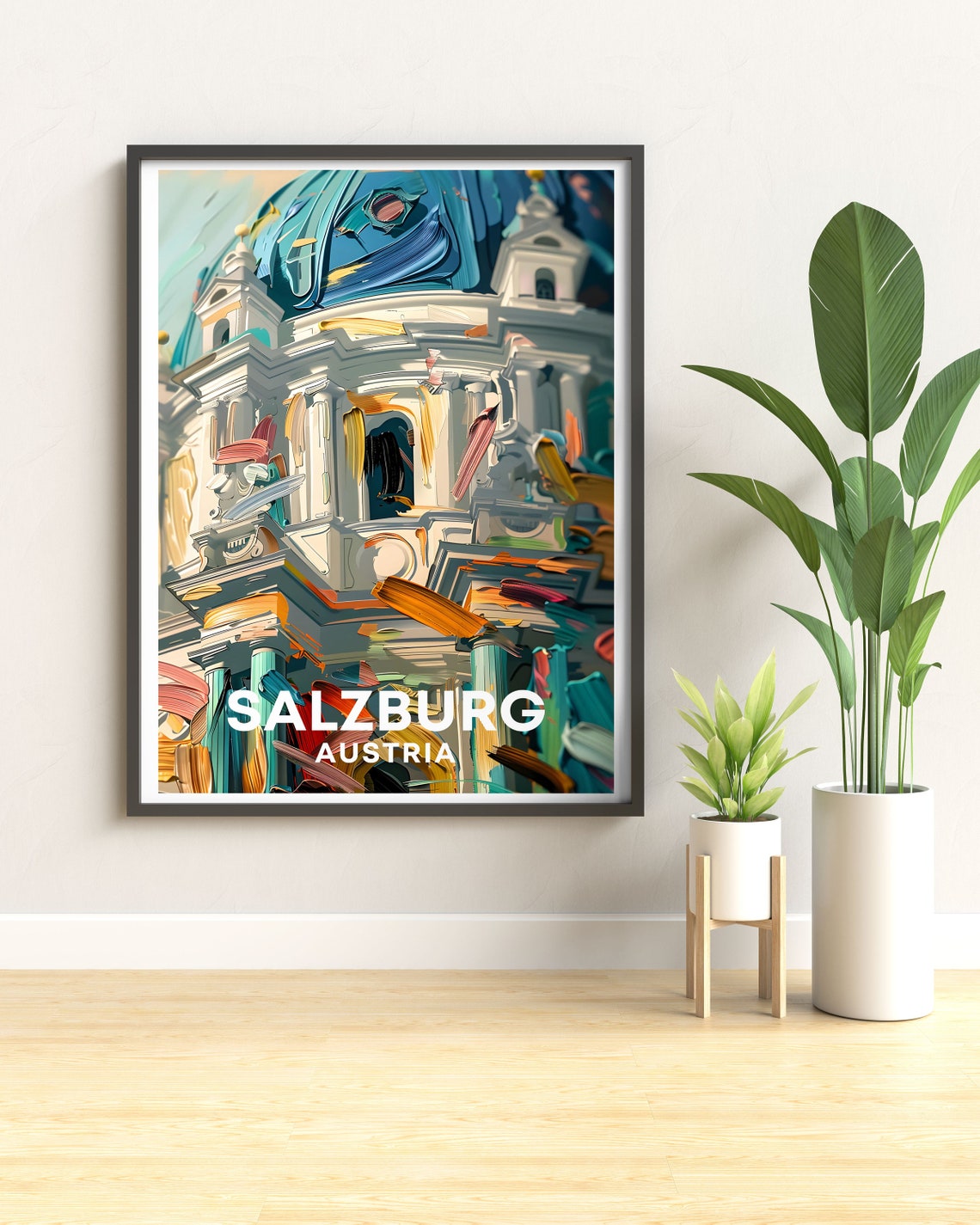 Salzburg Cathedral Decor Salzburg Cathedral Print Salzburg Cathedral And Zauchensee Ski Resort Poster Salzburg Cathedral Art - Image 3