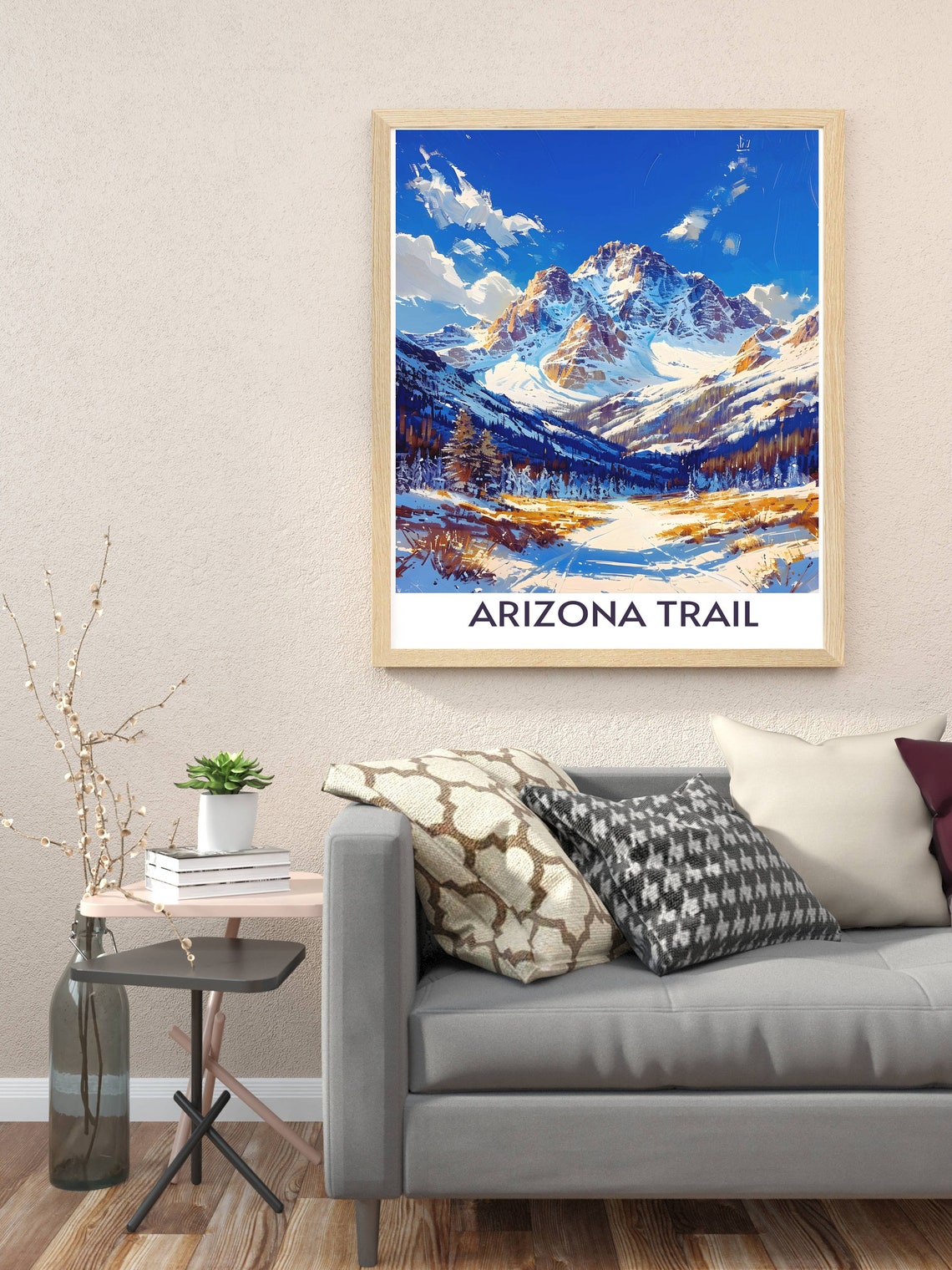 Arizona Trail Snowy Mountain Peak Winter Wilderness View Poster - Image 3